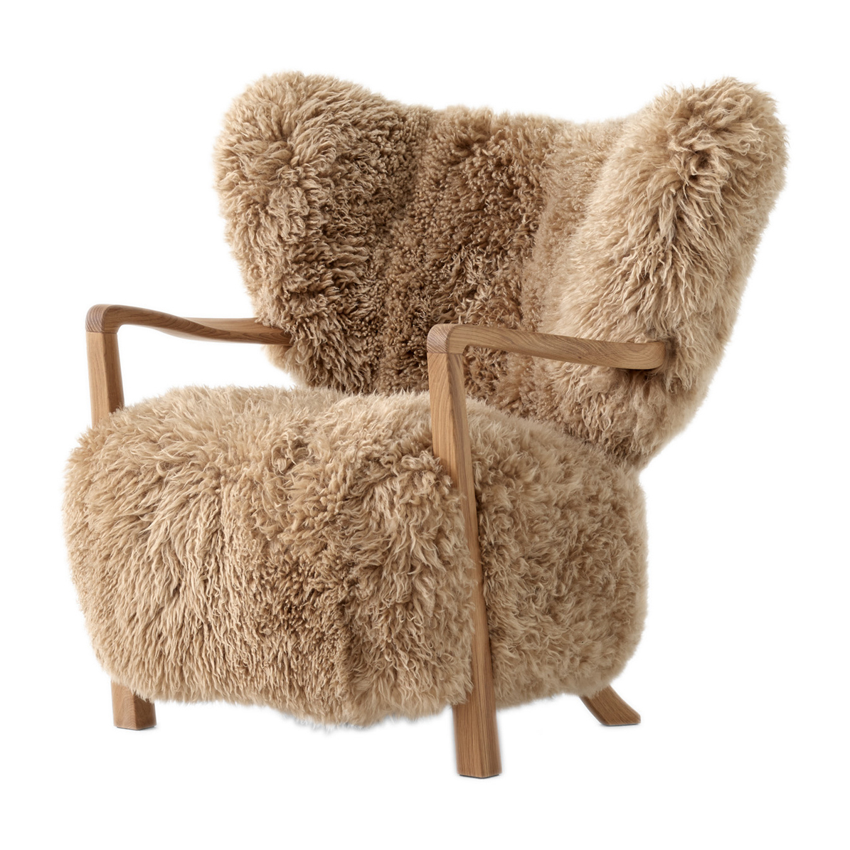 Wulff Lounge Chair ATD2 fåtölj, Oljad ek-Sheepskin honey – &Tradition – vit lounge chairs