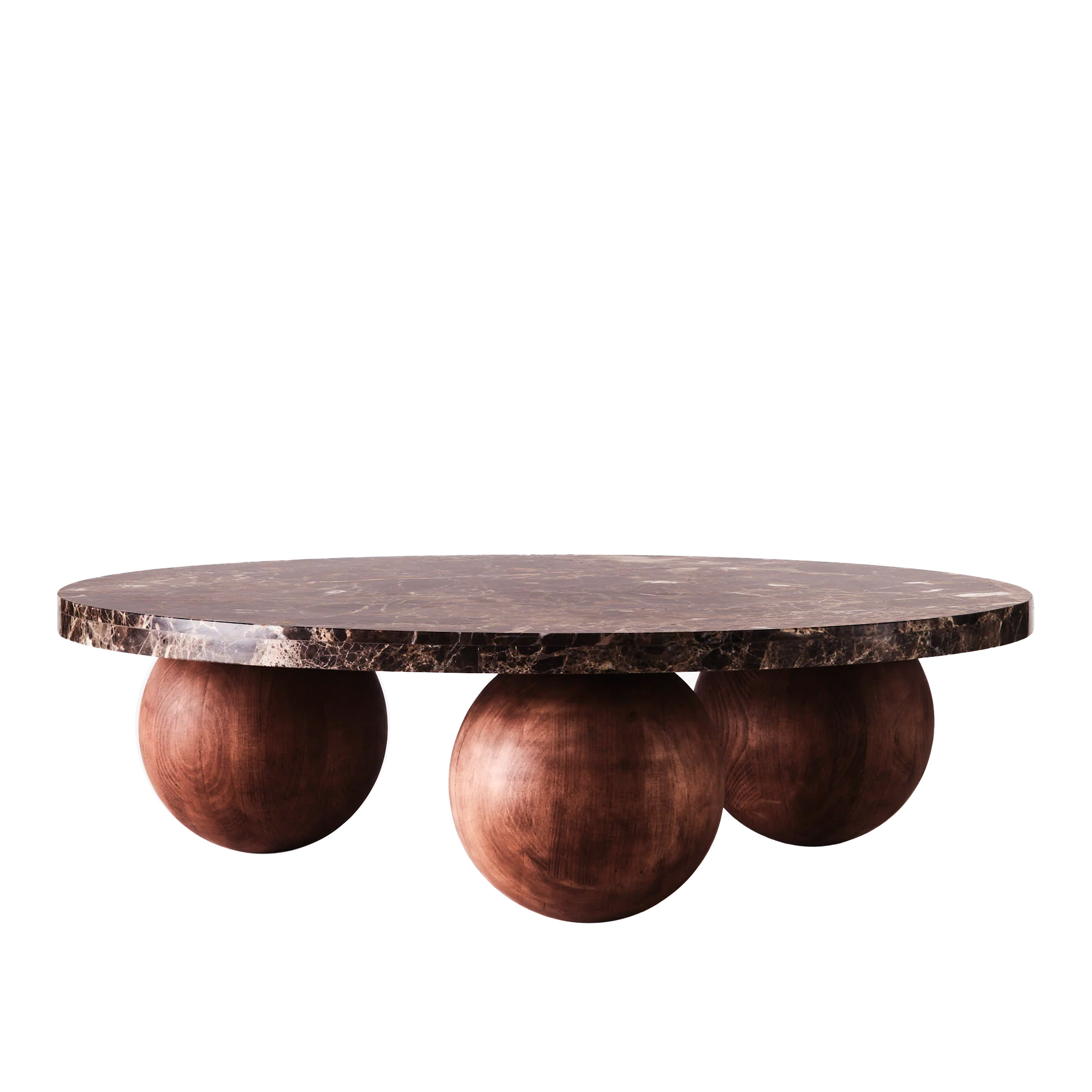 Sphere Sofa Table Round Dark Emperador – Dusty Deco