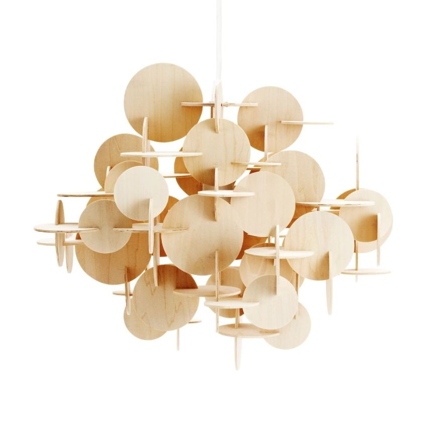 Taklampa Bau Large – Normann Copenhagen – birch plywood (beige, painted metal pendant lamps