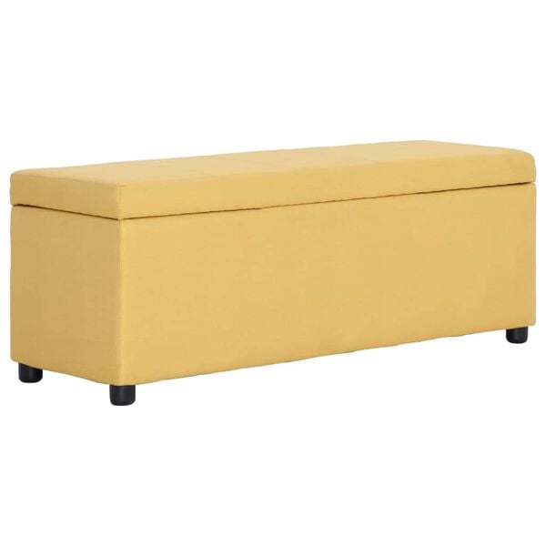 vidaXL Bänk med förvaringsutrymme 116 cm gul polyester – vidaXL – gul benches