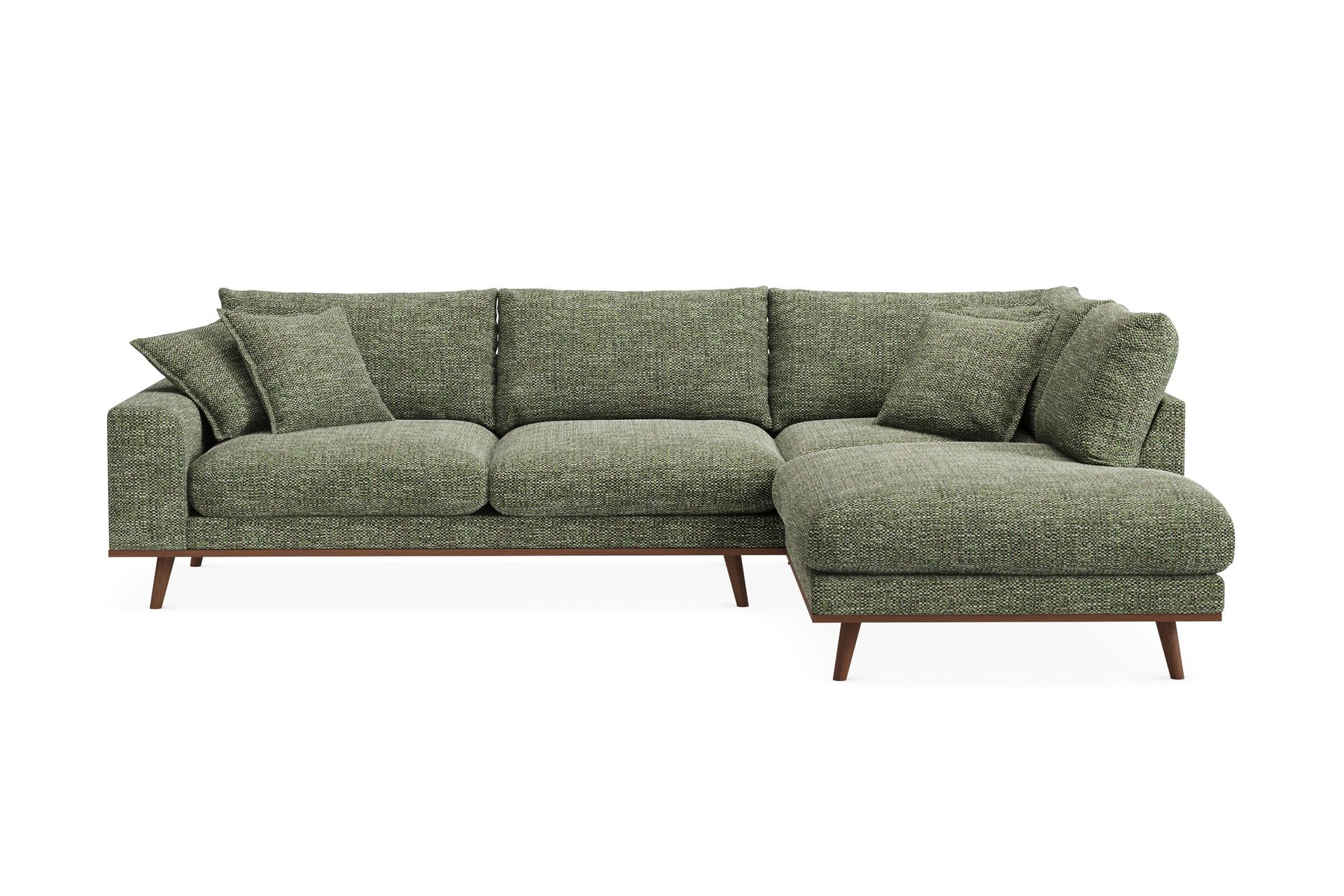 Copenhagen Premium 4-sits Högervänd L-formad Djup Schäslongsoffa i Chenille – Scandinavian Choice – grön modular sofas