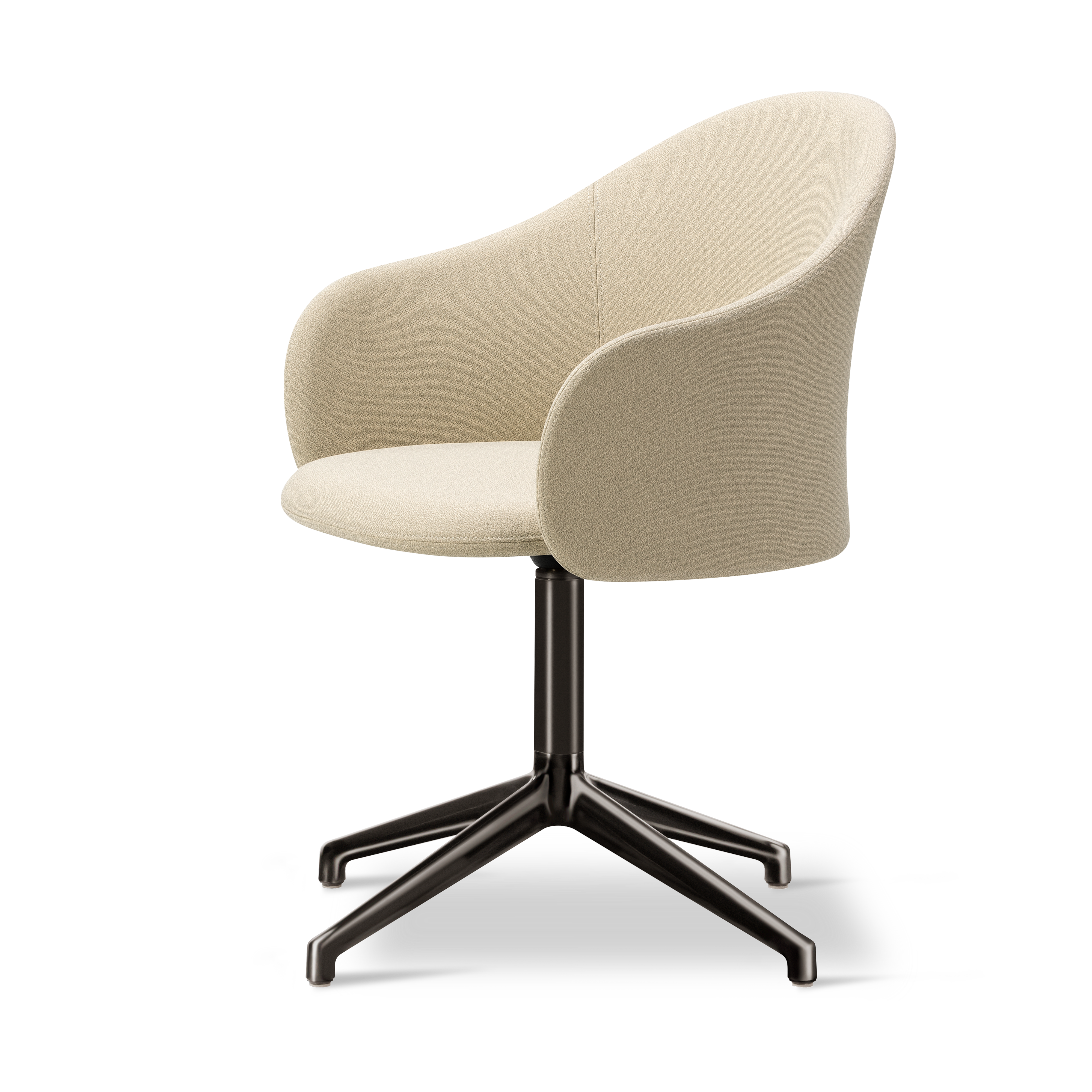 Gomo Armchair kontorsstol swivel base 4-star, Mylla 221-flint – Fredericia Furniture – beige skrivbordsstolar