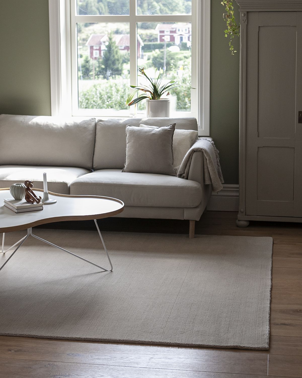 Vejle beige - handvävd ullmatta – Kilands – beige mattor