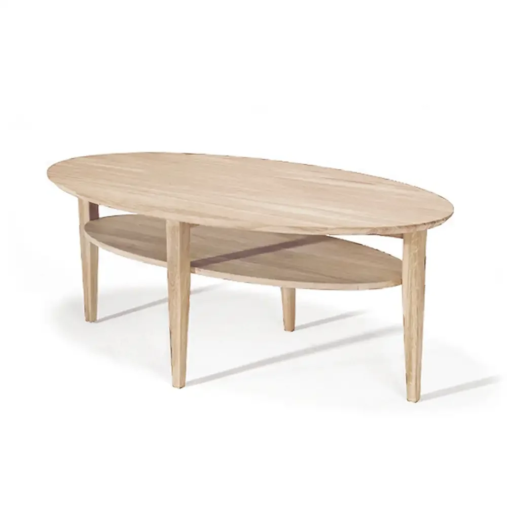 Tango Soffbord 130 cm vitoljad ek – Torkelson – vit soffbord