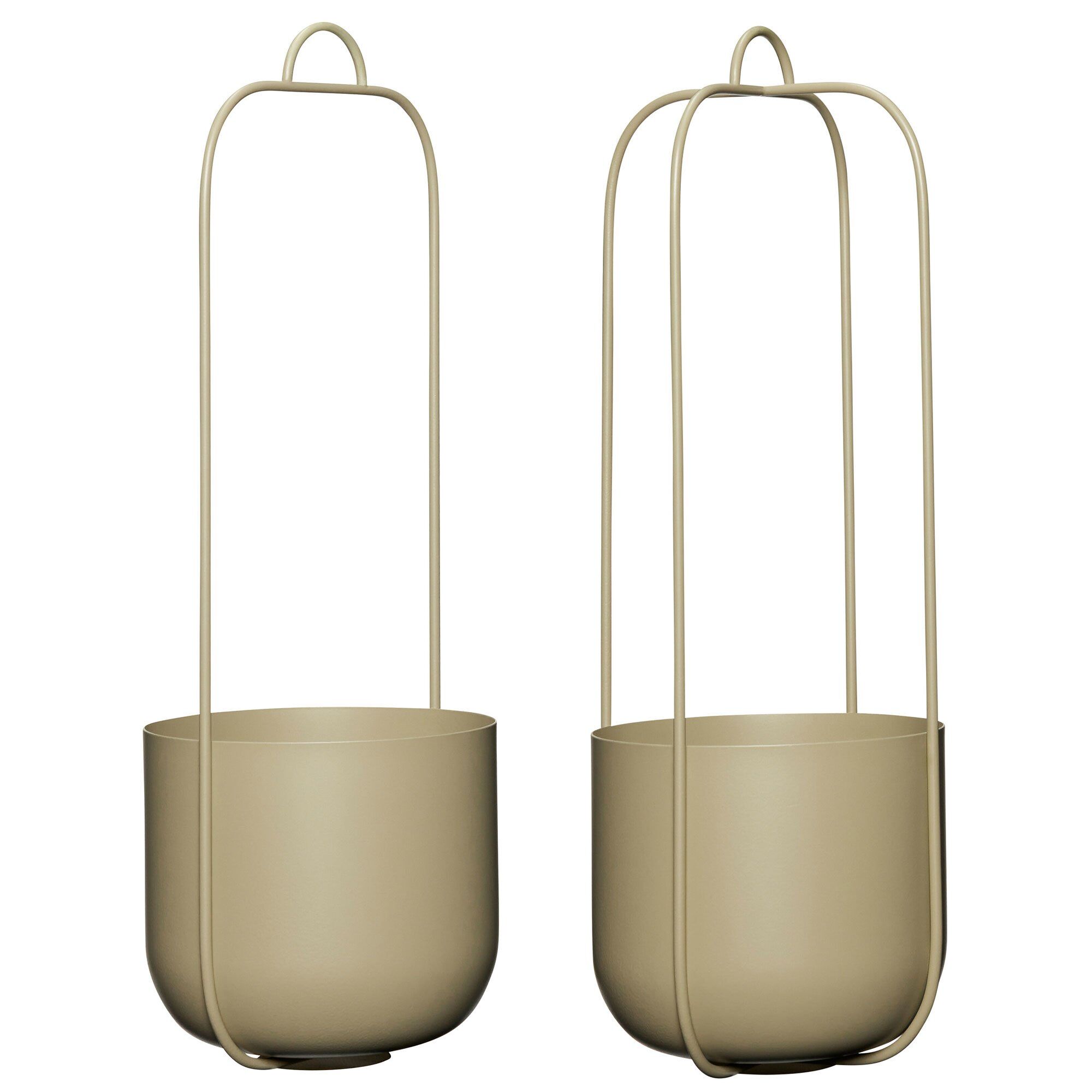 Lotus hängande blomkruka 2-pack, khaki – Hübsch – beige planters
