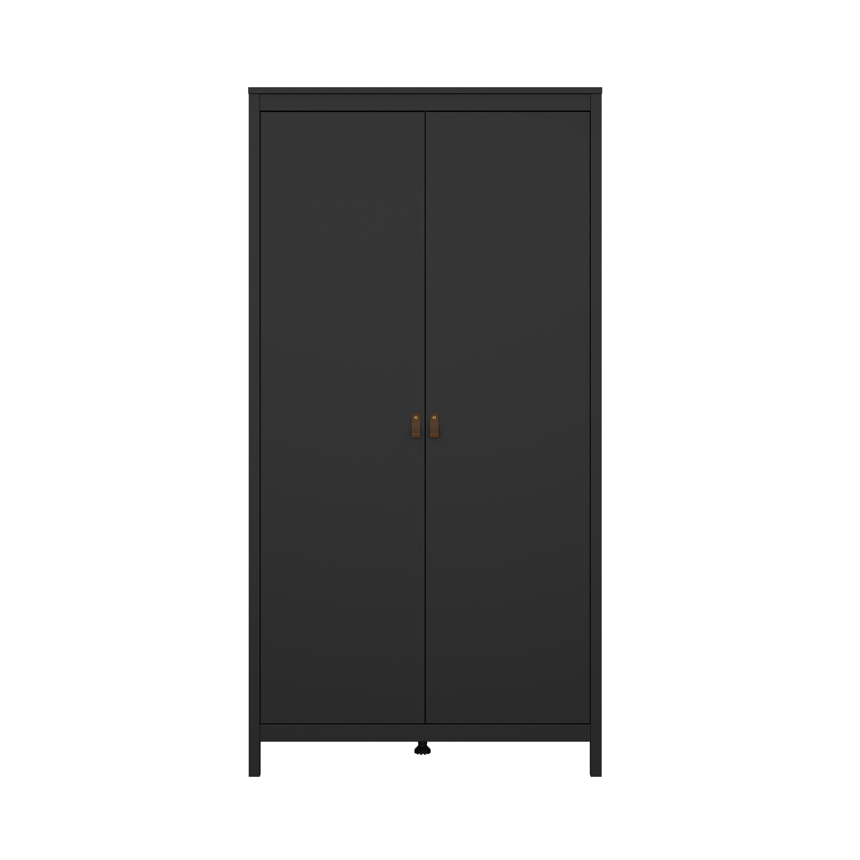 TVILUM Madrid garderob, med 2 dörrar, 1 klädstång och 5 hyllor - matt svart trä – Tvilum – matte black garderober