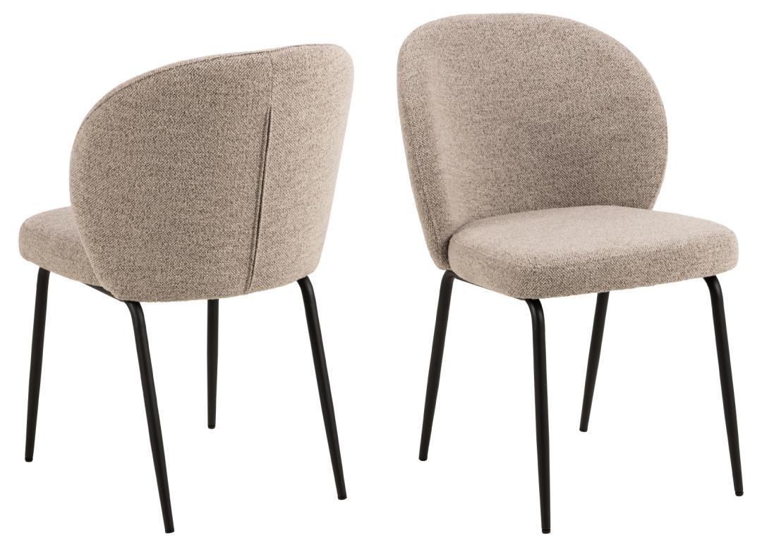 ACT NORDIC Patricia matstol - beige tyg och svart stål – Act Nordic – fabric (beige, steel matstolar