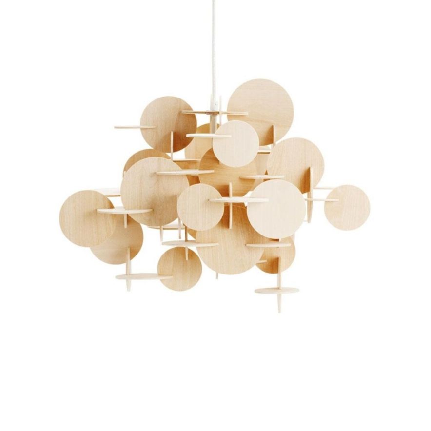 Taklampa Bau Small – Normann Copenhagen – wood veneer (beige, plastic pendant lamps