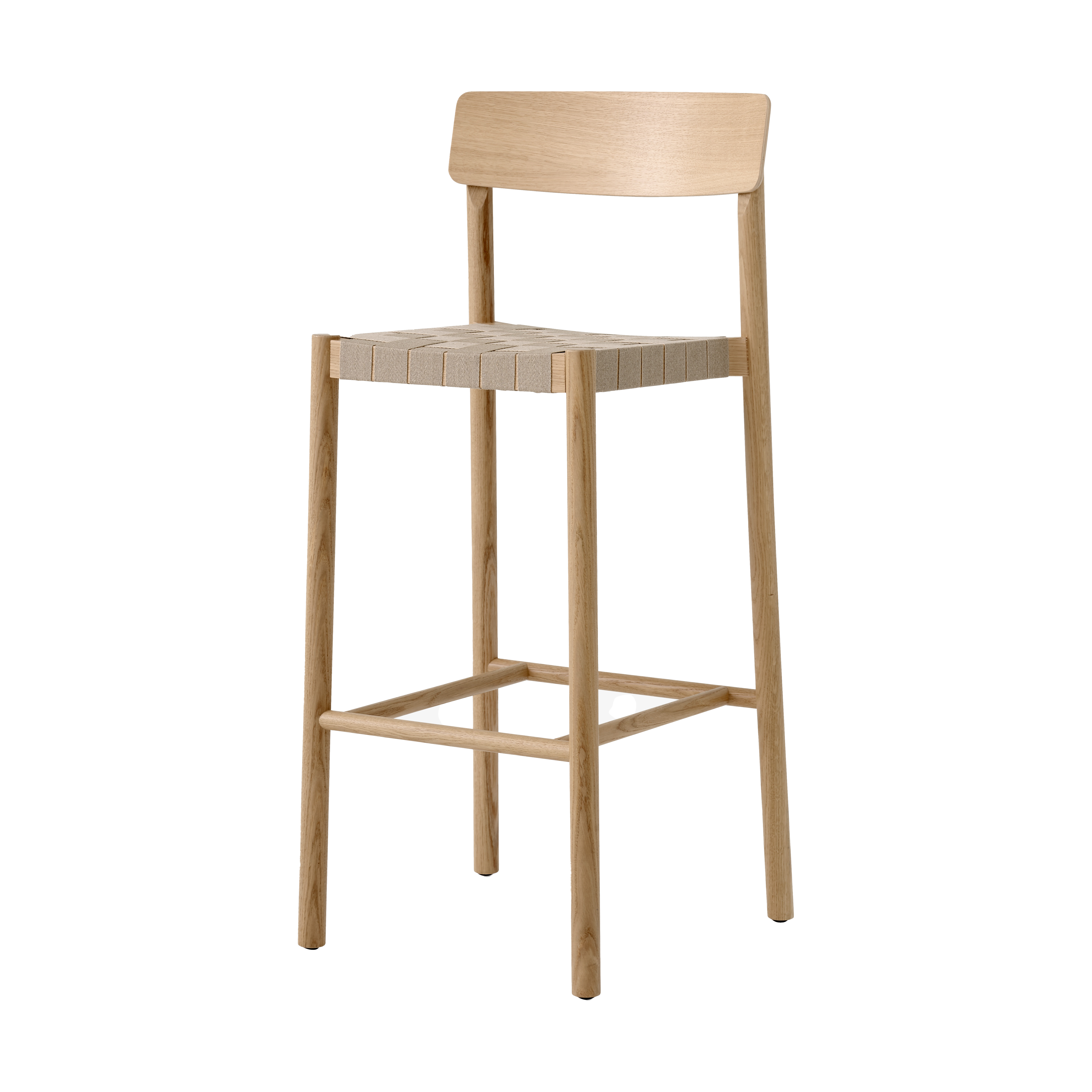Betty TK15 Bar Chair barstol 75 cm, Lackad ek-naturfärgat lin – &Tradition – beige bar stools