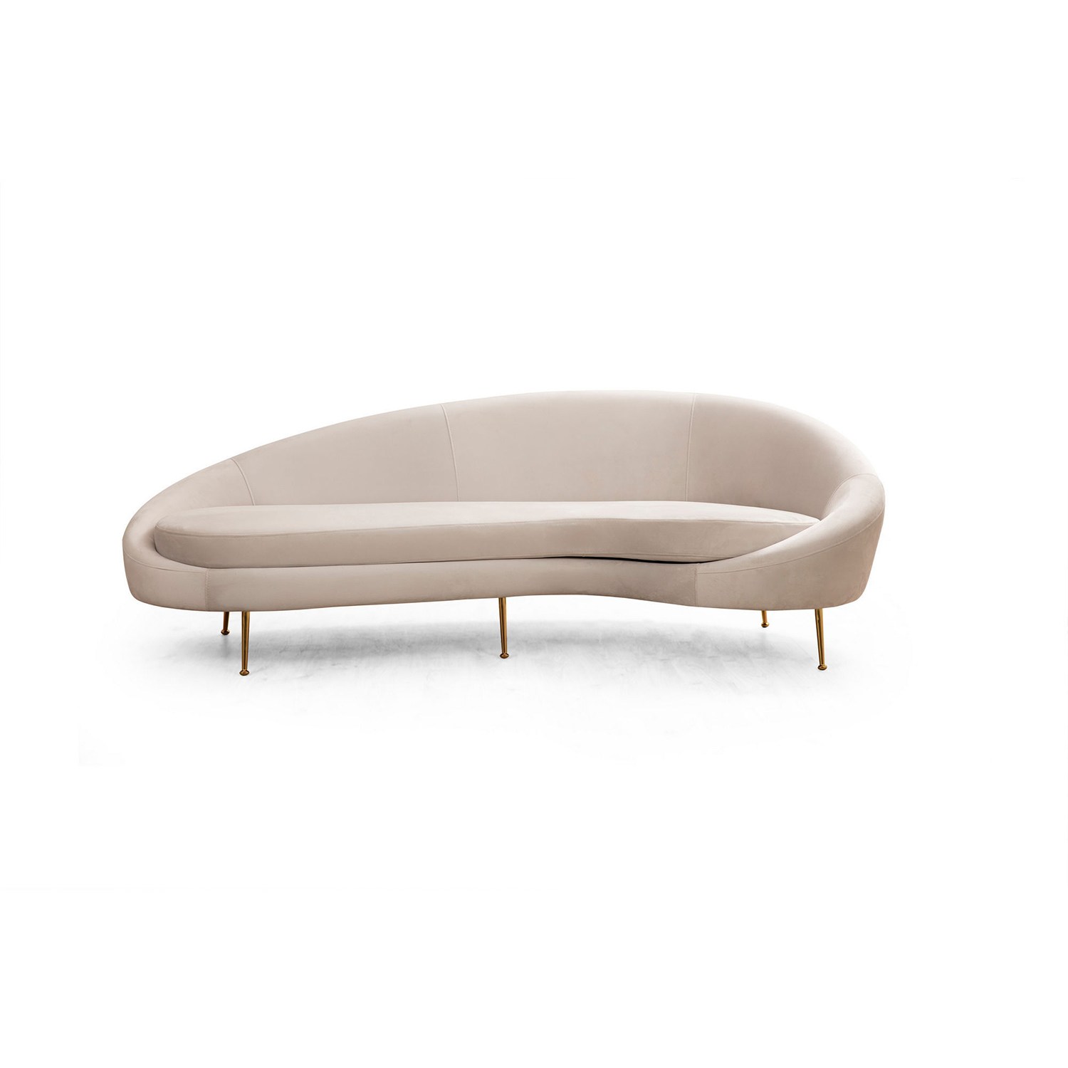 NORDVÄRK Eses Right - Beige 3-sits soffa – polyester fabric (beige, metal soffor