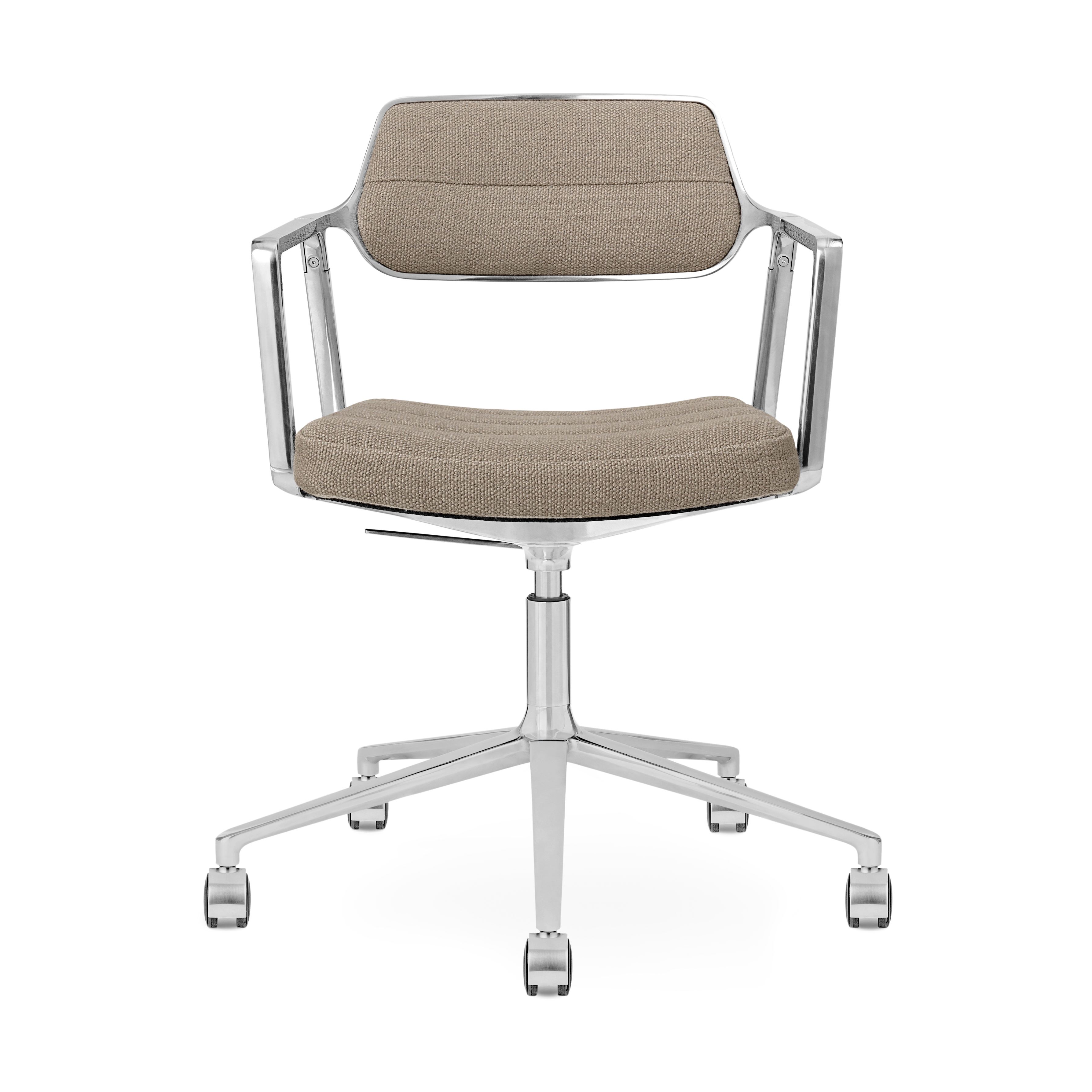 Vipp453+ Swivel kontorsstol med hjul, Pol. aluminium-dark sand – Vipp – beige skrivbordsstolar