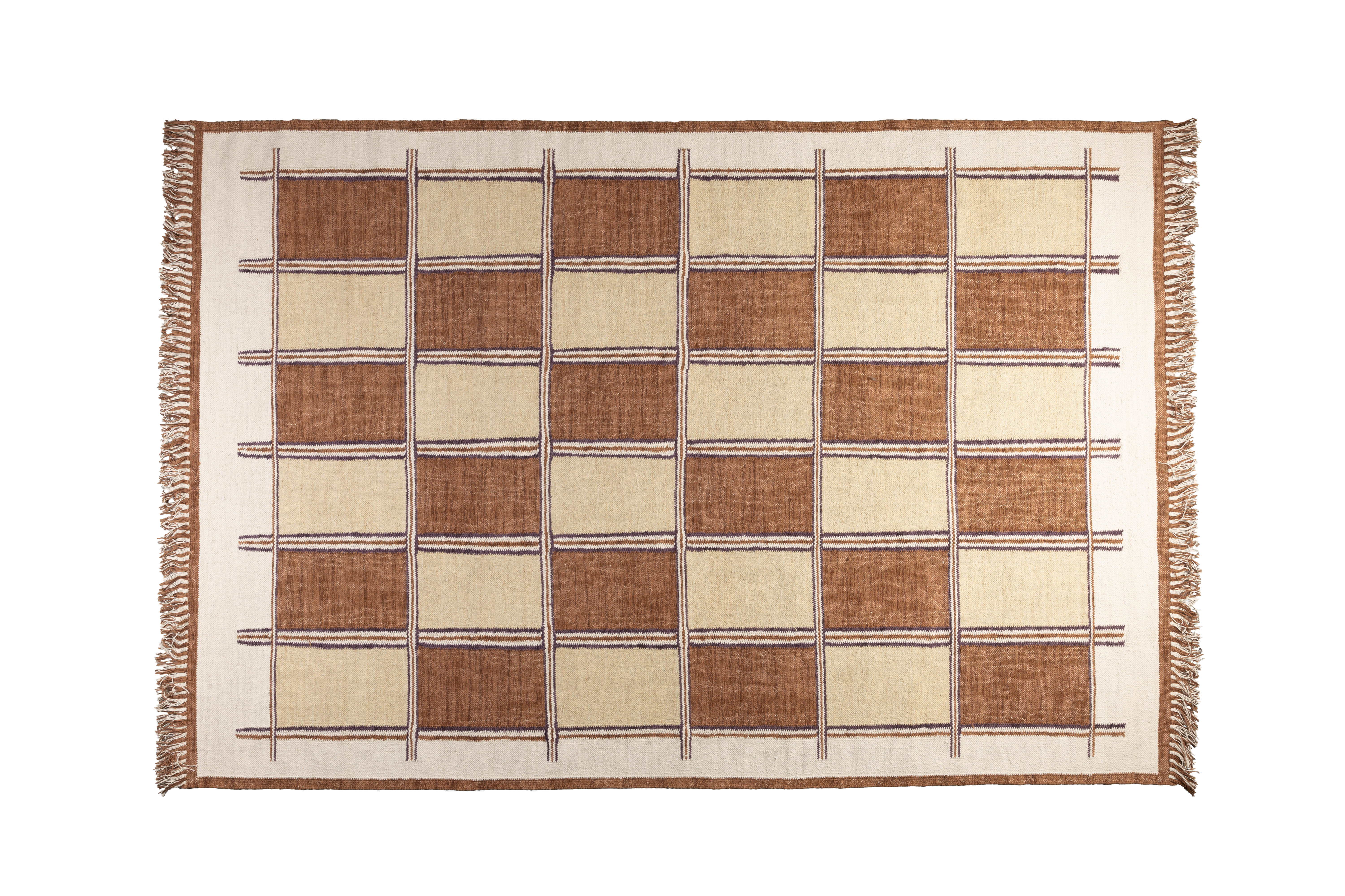 DUTCHBONE Gambit matta, rektangulär - terrakotta och mångfärgad bomull (200x300) – Dutchbone – woven mattor