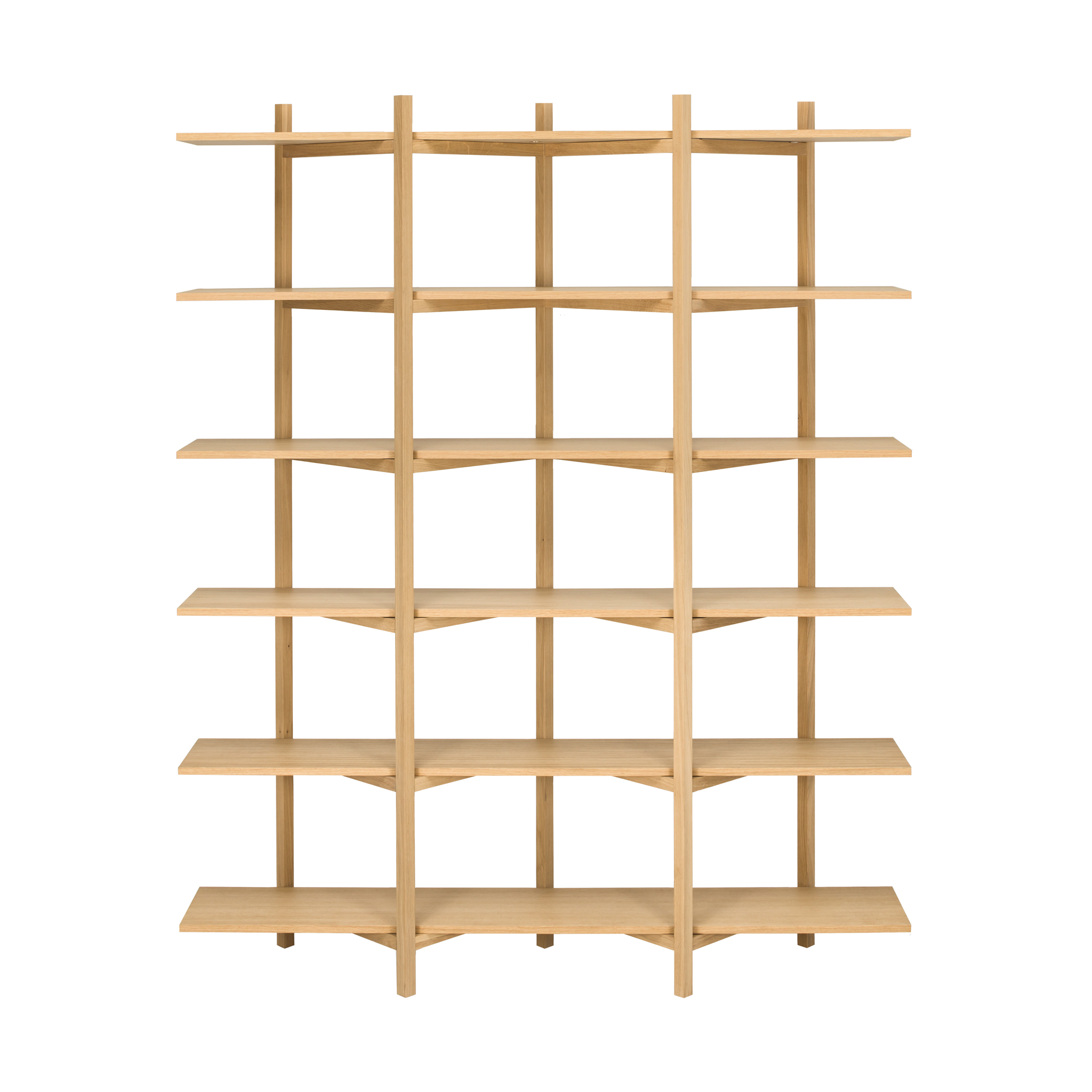 Zig Zag hylla High 175x214 cm, Ek – Hem – brun bokhyllor
