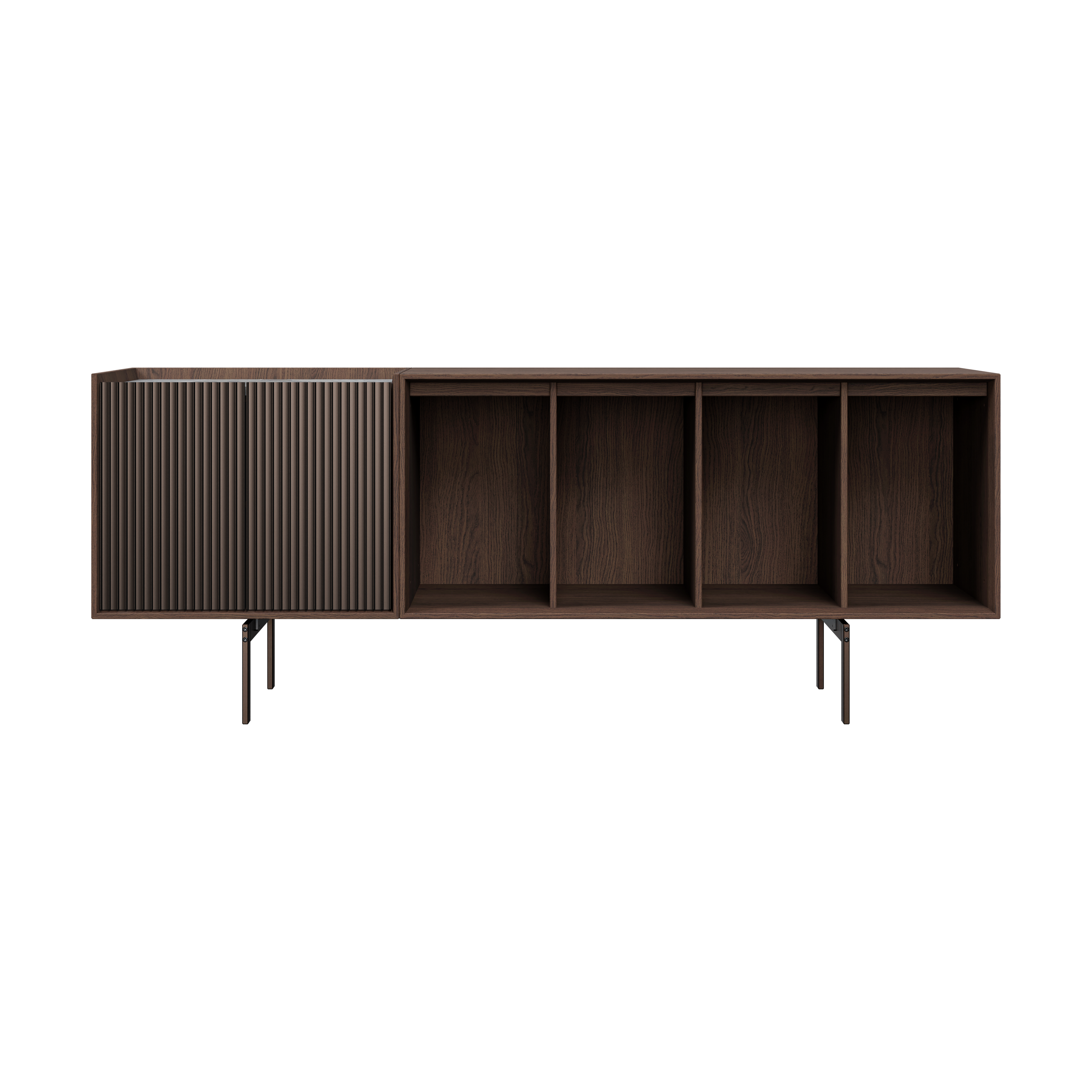 Vipp Cabinet H1 sideboard med ben, Dark oak-marble, doors – Vipp – brun sideboards