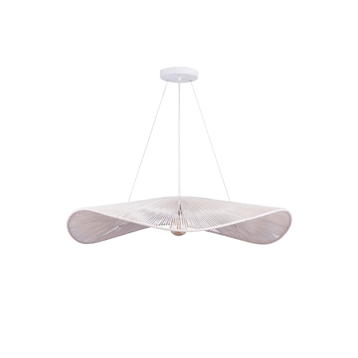 Taklampa Monstera D115 bomull cream – Alde & Lind – off-white pendant lamps
