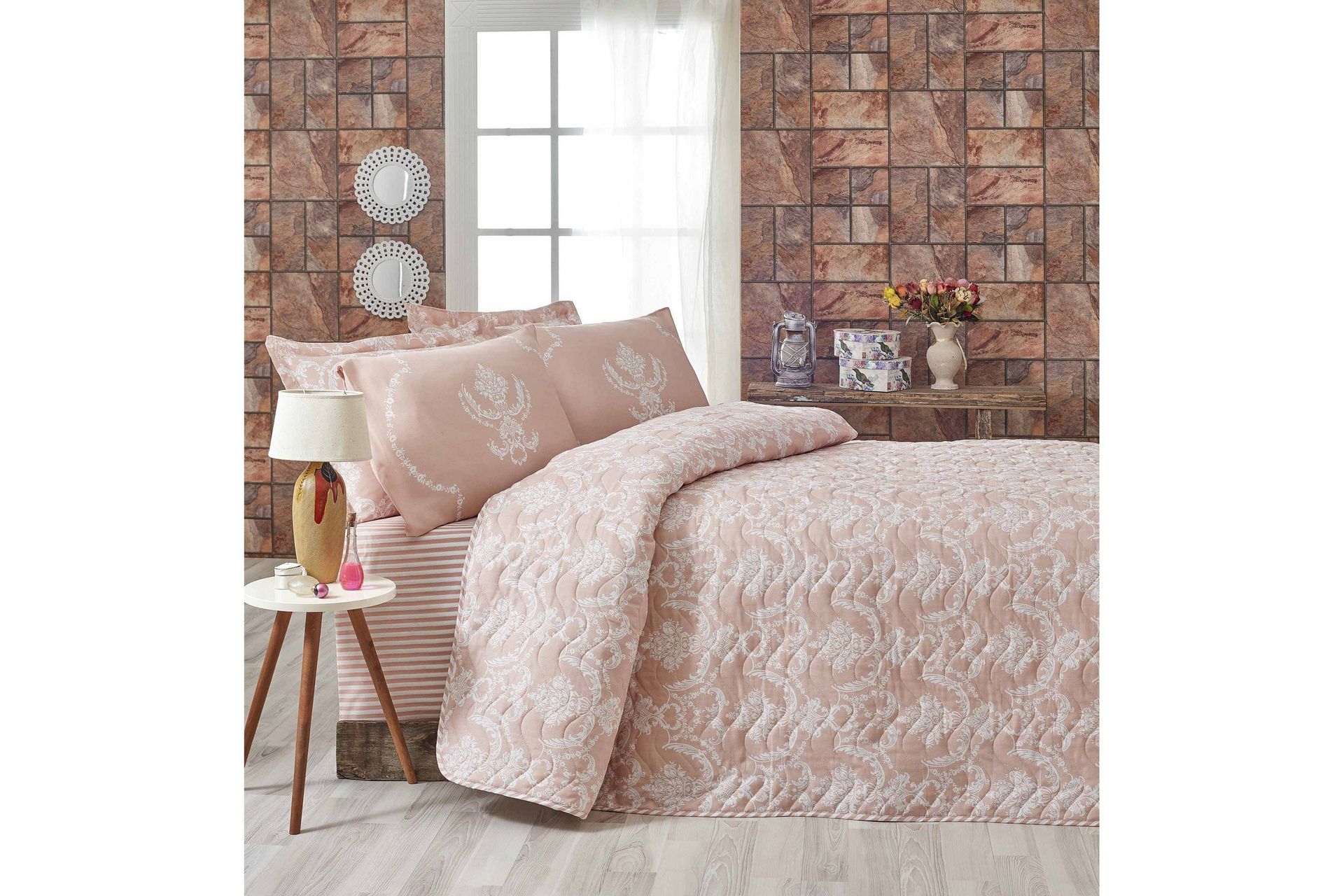 Eponj Home Överkast Dubbelt 200x220+2 Kuddfodral Quiltat – rosa quilts