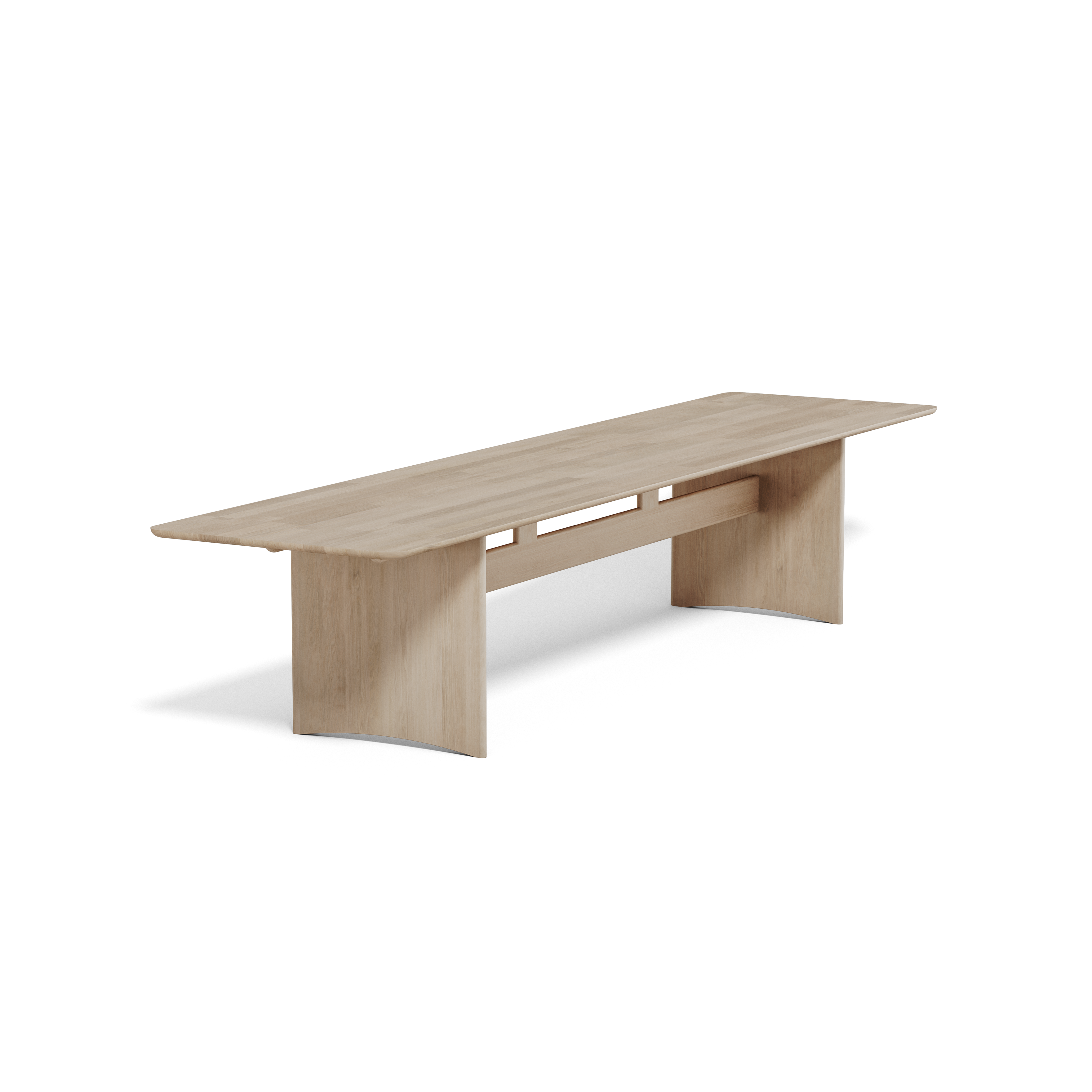 Alt bord 90x385 cm ek, Ljus mattlack – Stolab – brun matbord