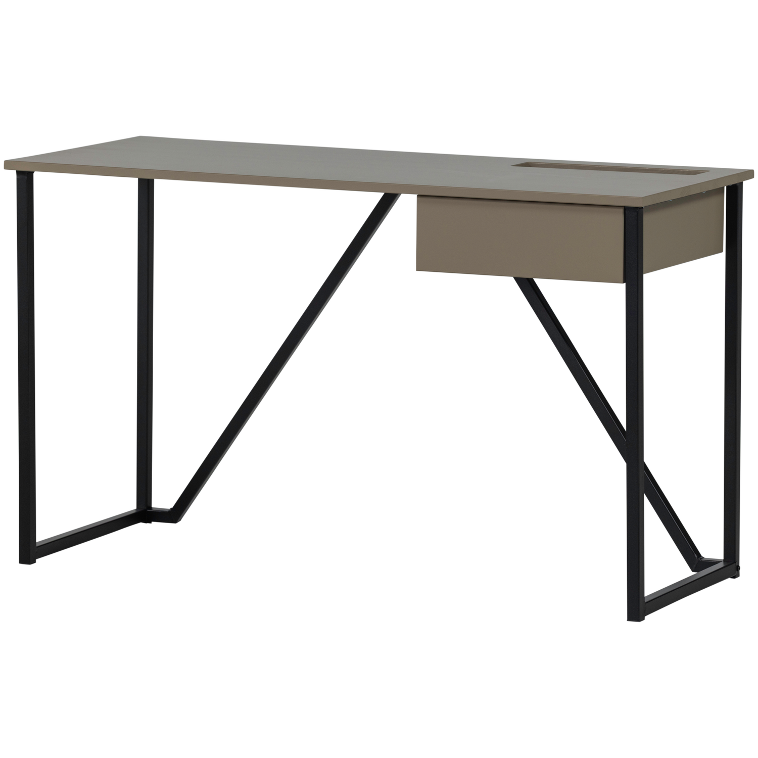 WOOOD Nytt Julius skrivbord, med 1 fack och 1 låda - lerbrun furu och svart metall (126x53) – WOOOD – clay brown skrivbord