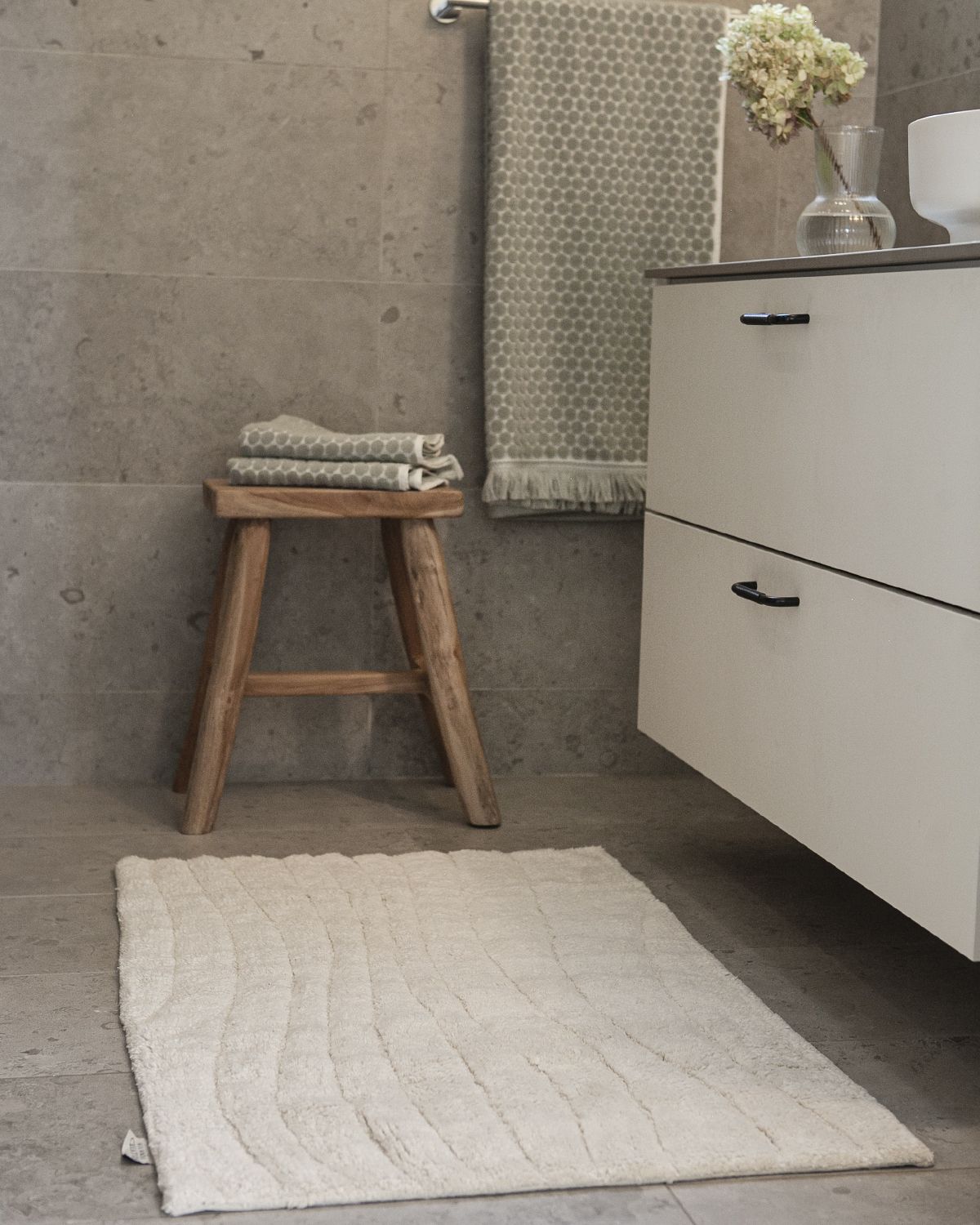 Siljan beige - badrumsmatta – Kilands – beige dörrmattor