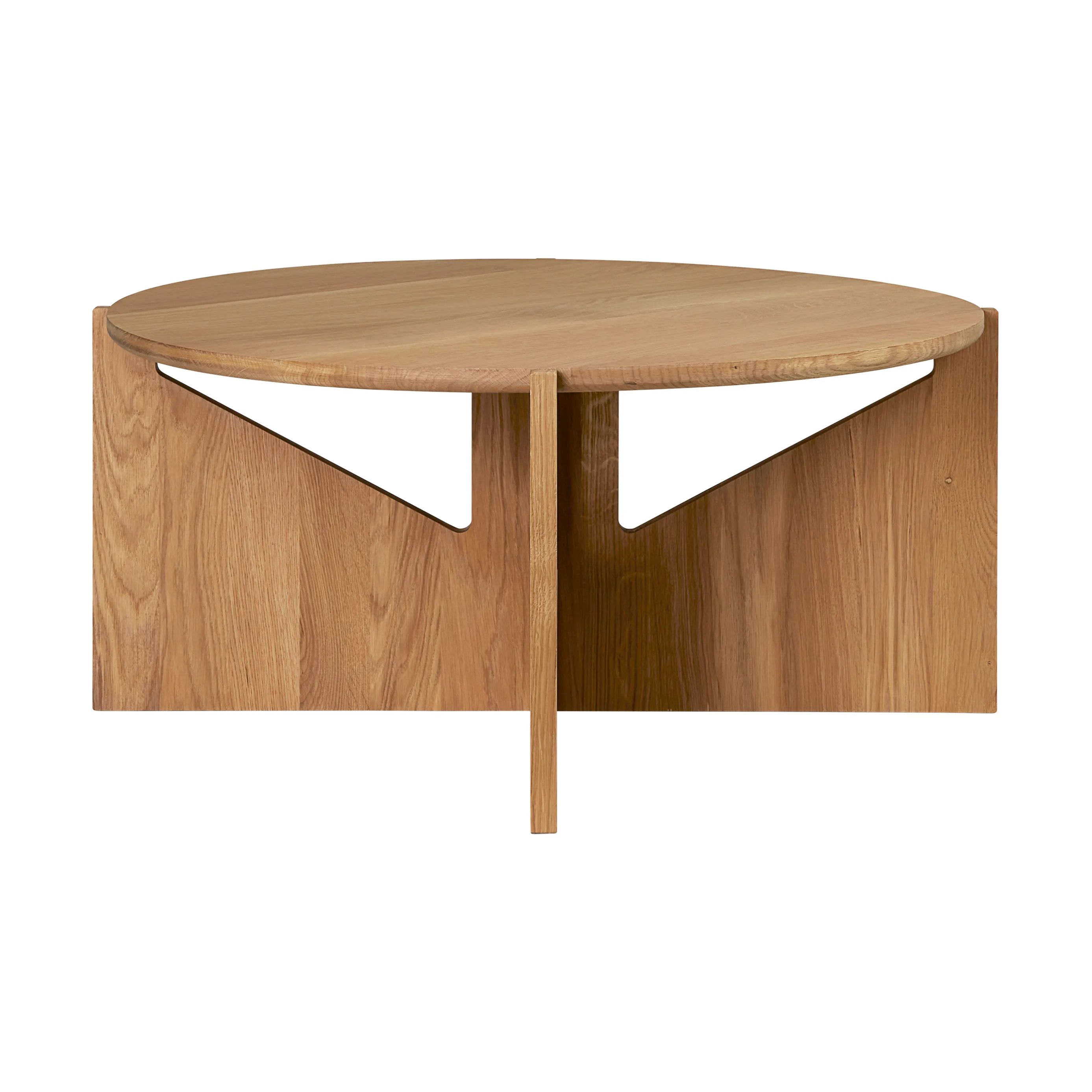 Simple XL soffbord Ø78 cm, Varm lackerad ek – Kristina Dam Studio – beige soffbord