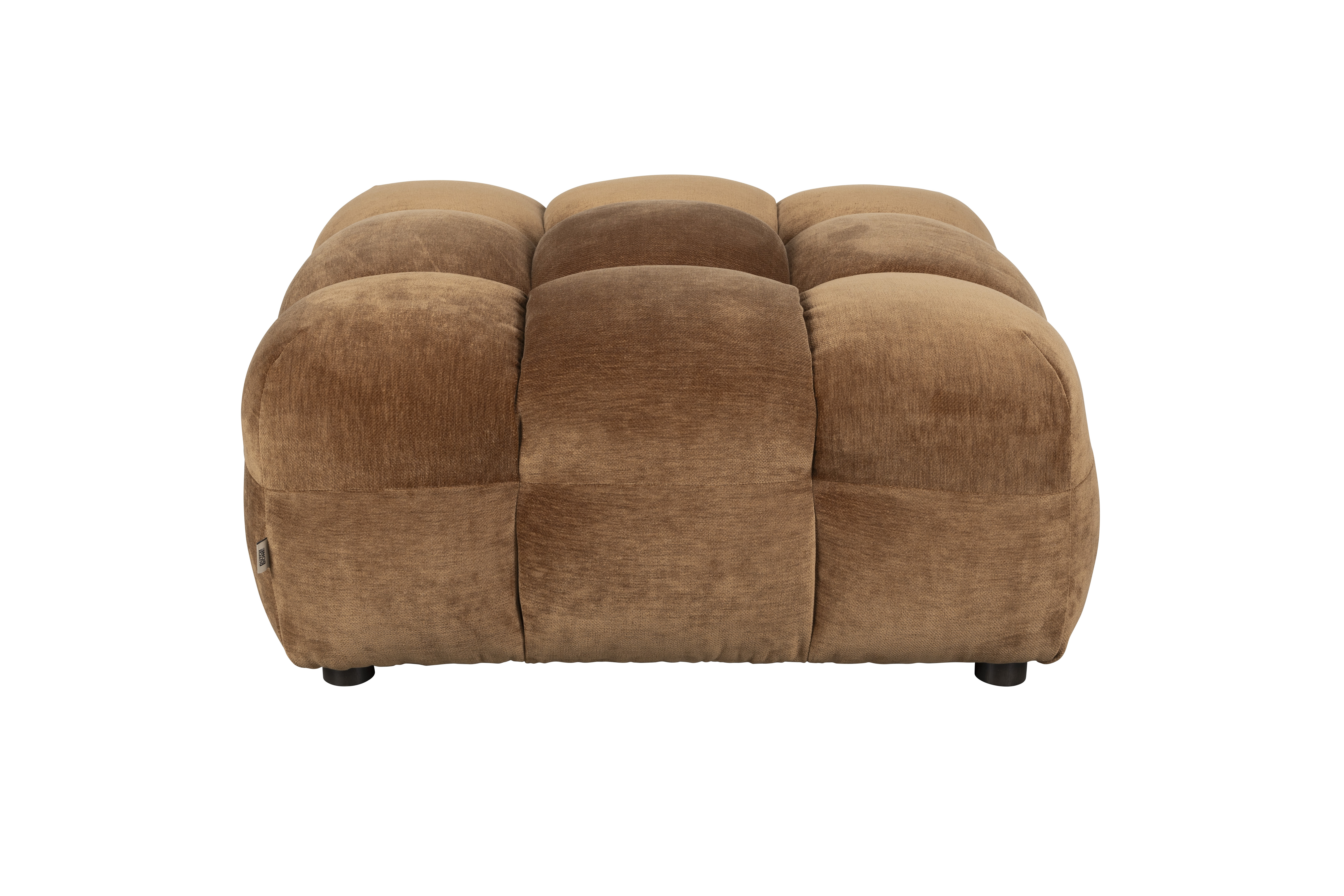 DUTCHBONE Hocker Hackman Velours Cognac – Dutchbone – cognac (brown, black ottomans