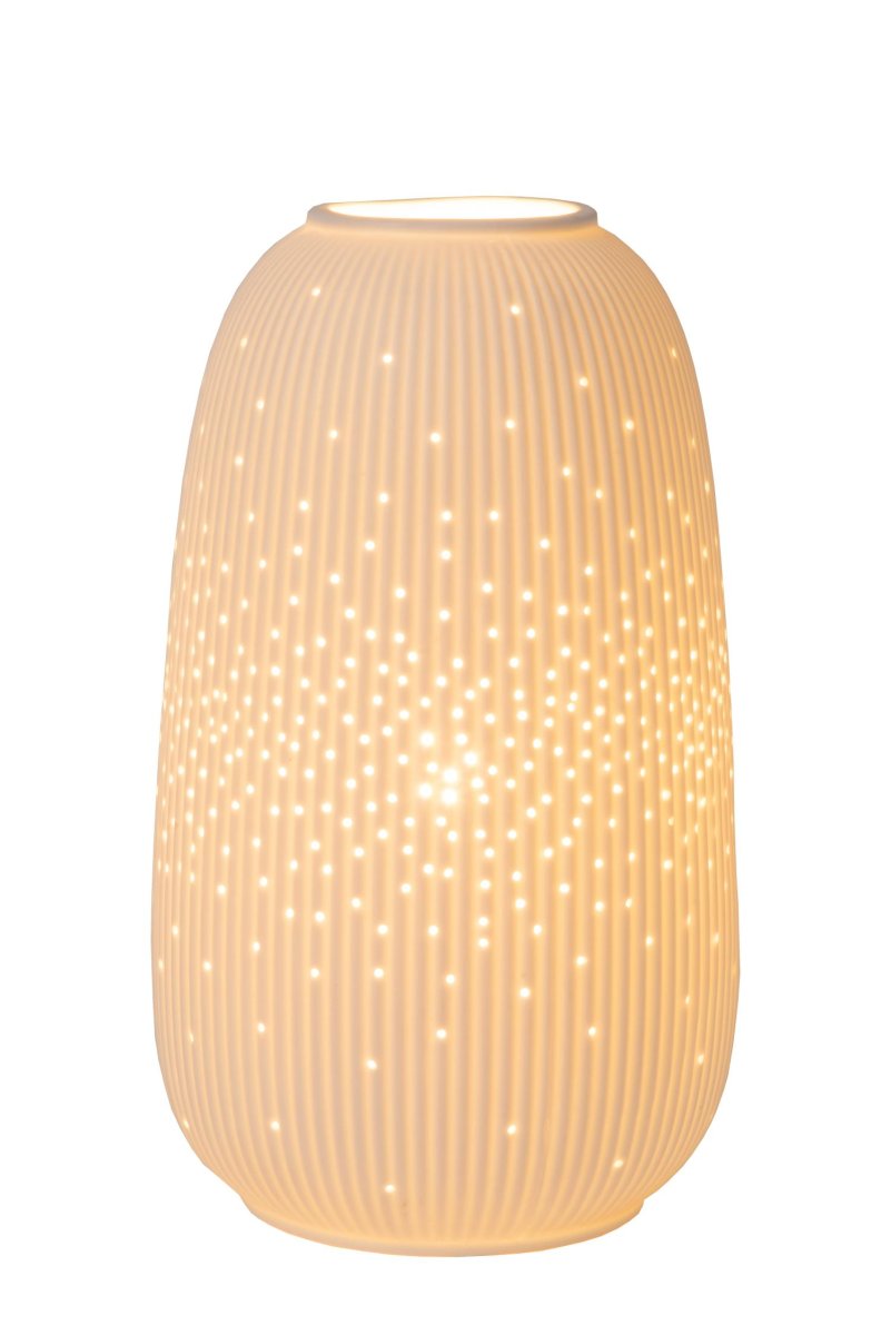Flores 24cm bordslampa – Lucide – vit bordslampor