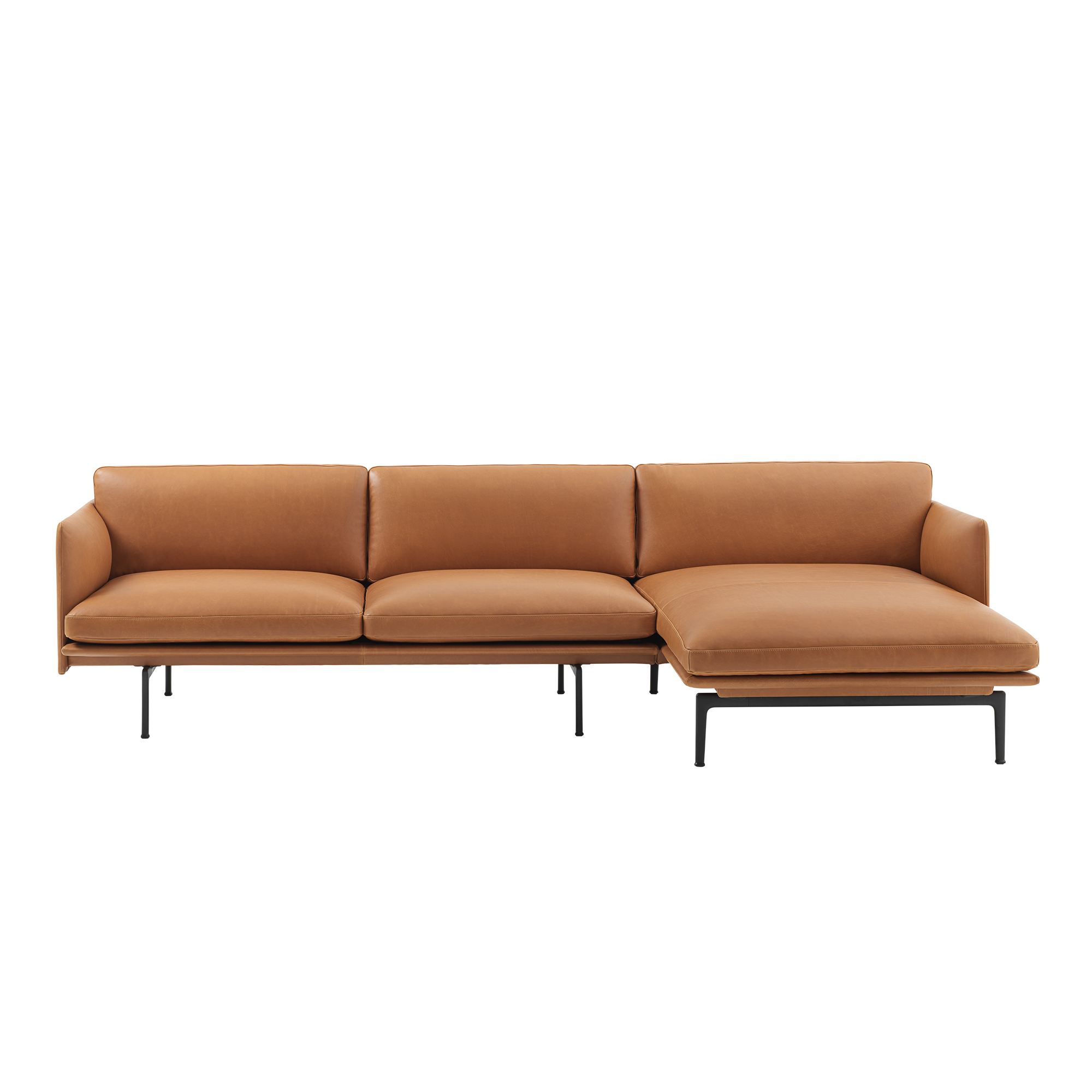 Outline Sofa Chaise Longue Right / Black Base – Muuto