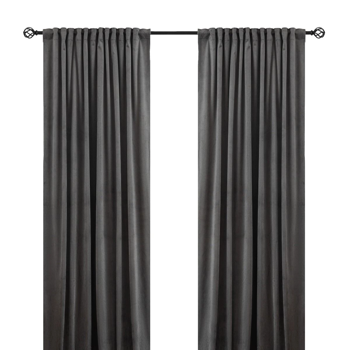 Rumsförmörkande Sammetsgardin 2-pack Mathilde Mörkgrå – Se Mattor – mörkgrå curtains