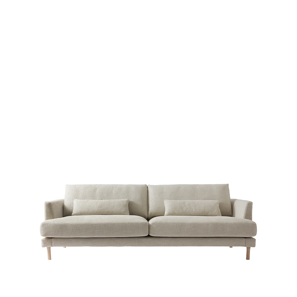 Bredhult soffa 3-sits, Bern 0341 beige-vitoljad ek – 1898 – beige soffor