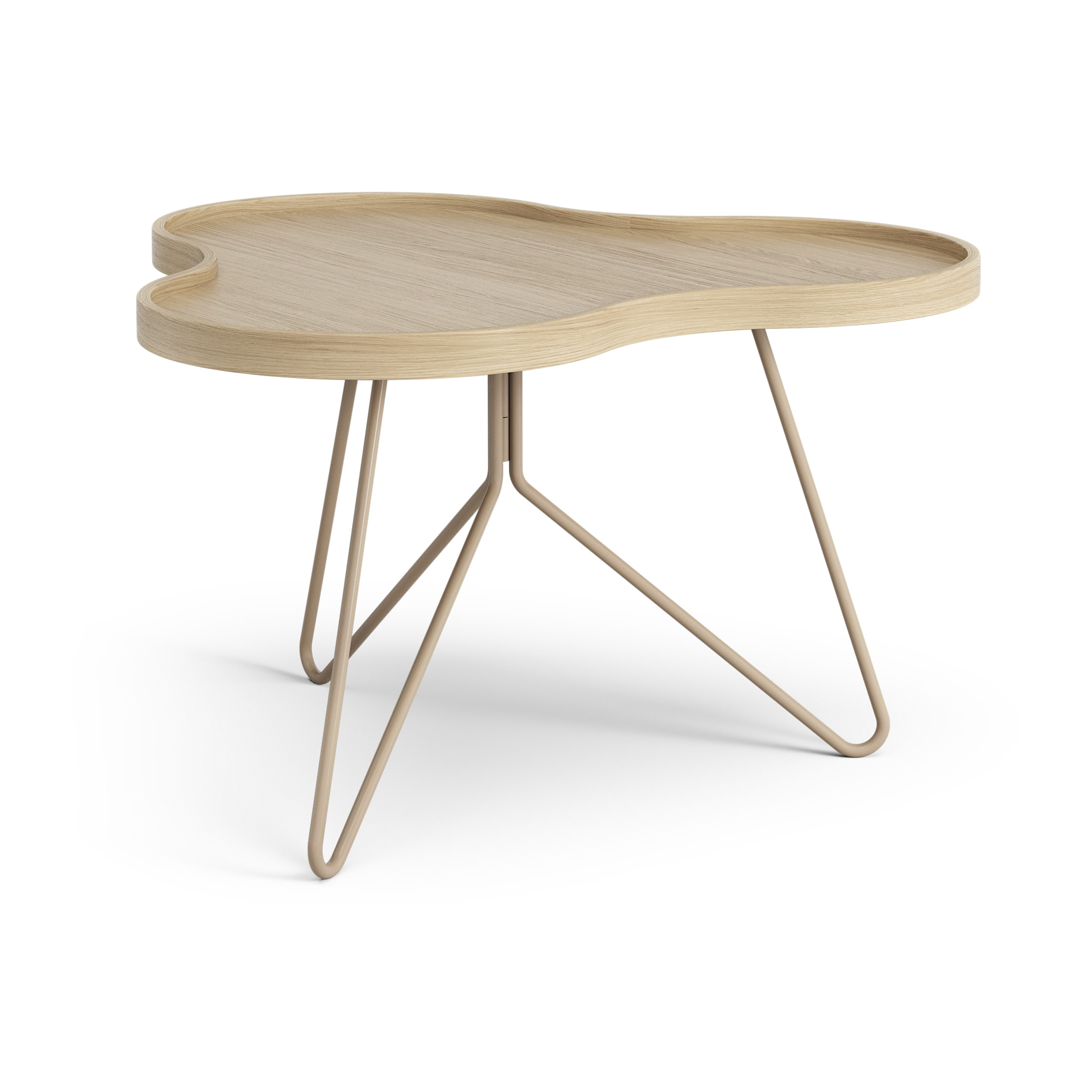 Flower mono bord 62x66 cm, H39 Ek lackad-nutmeg RAL1019 – Swedese – beige side tables