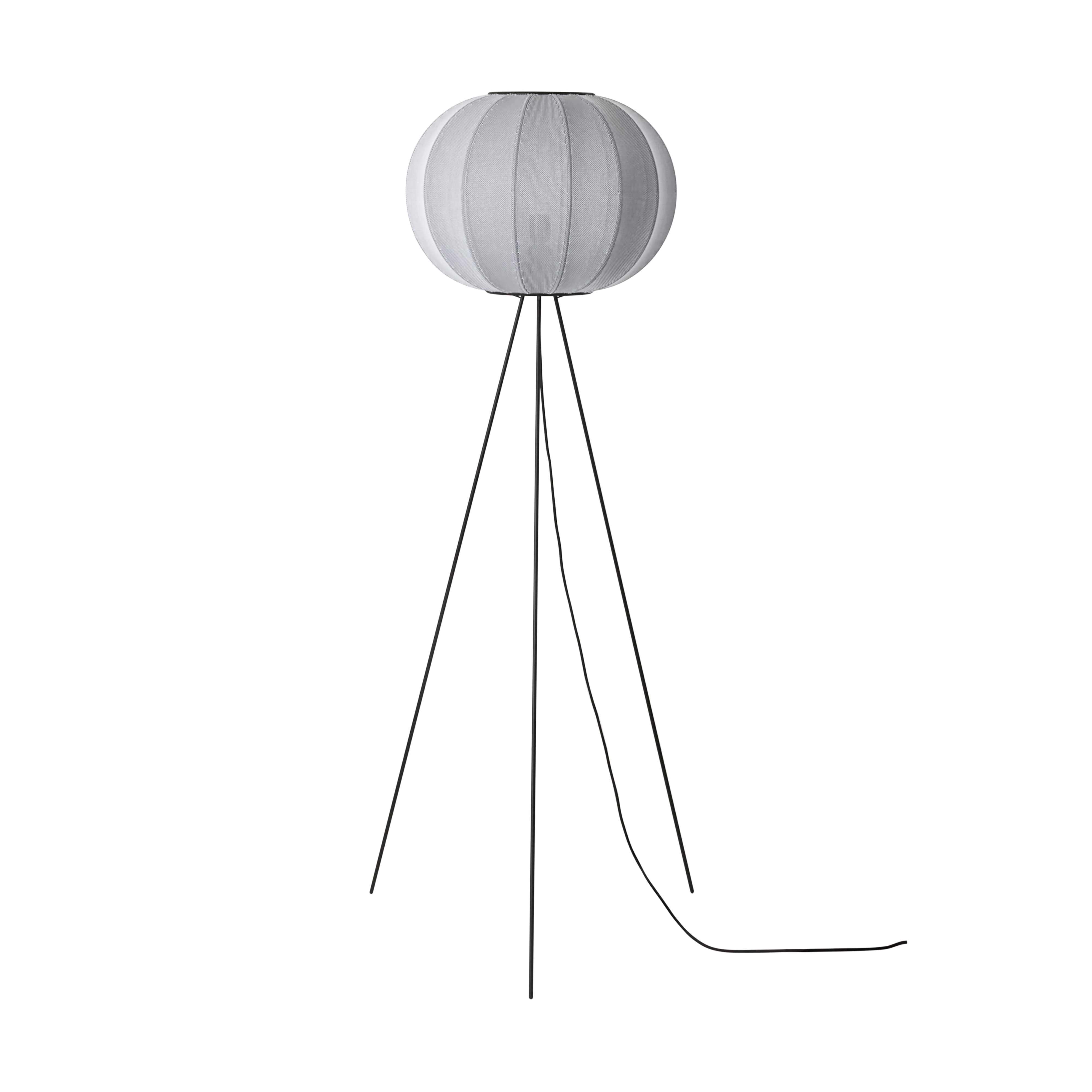 Knit-Wit 45 Round High golvlampa, Silver – Made By Hand – silver golvlampor
