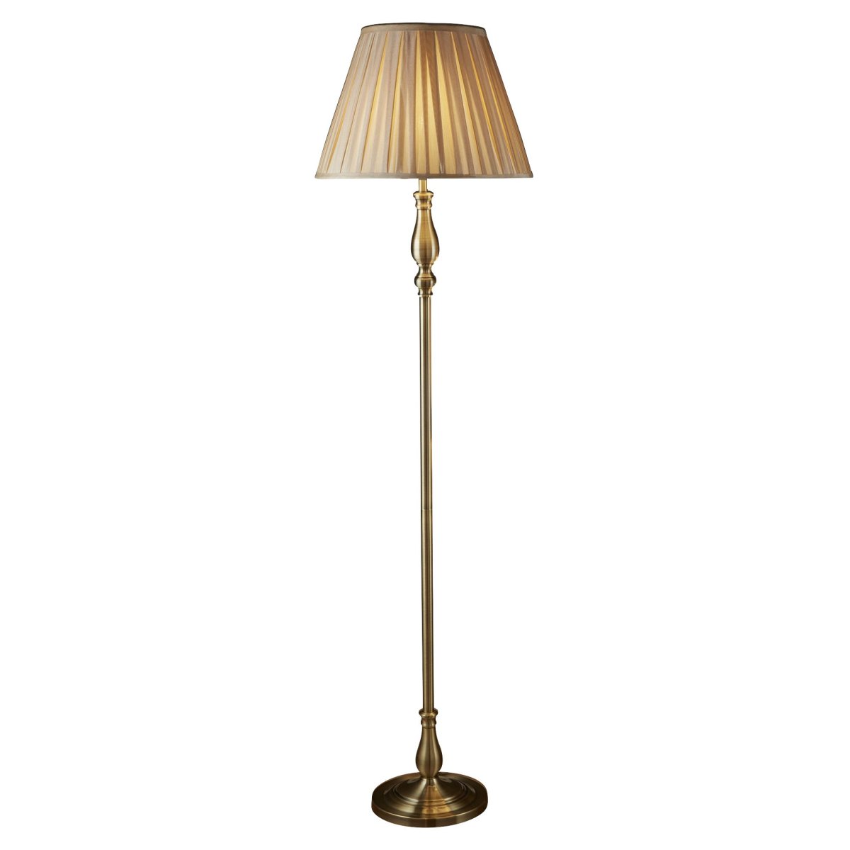 Flemish golvlampa – Searchlight – antikmässing golvlampor