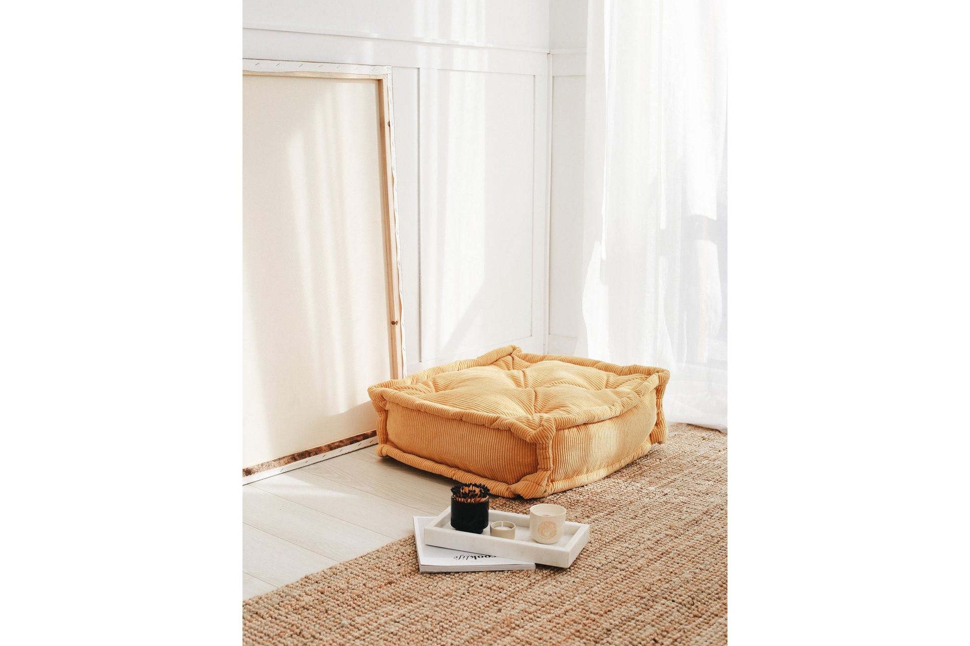 Biskuvi Sittpuff 55 cm – gul poufs