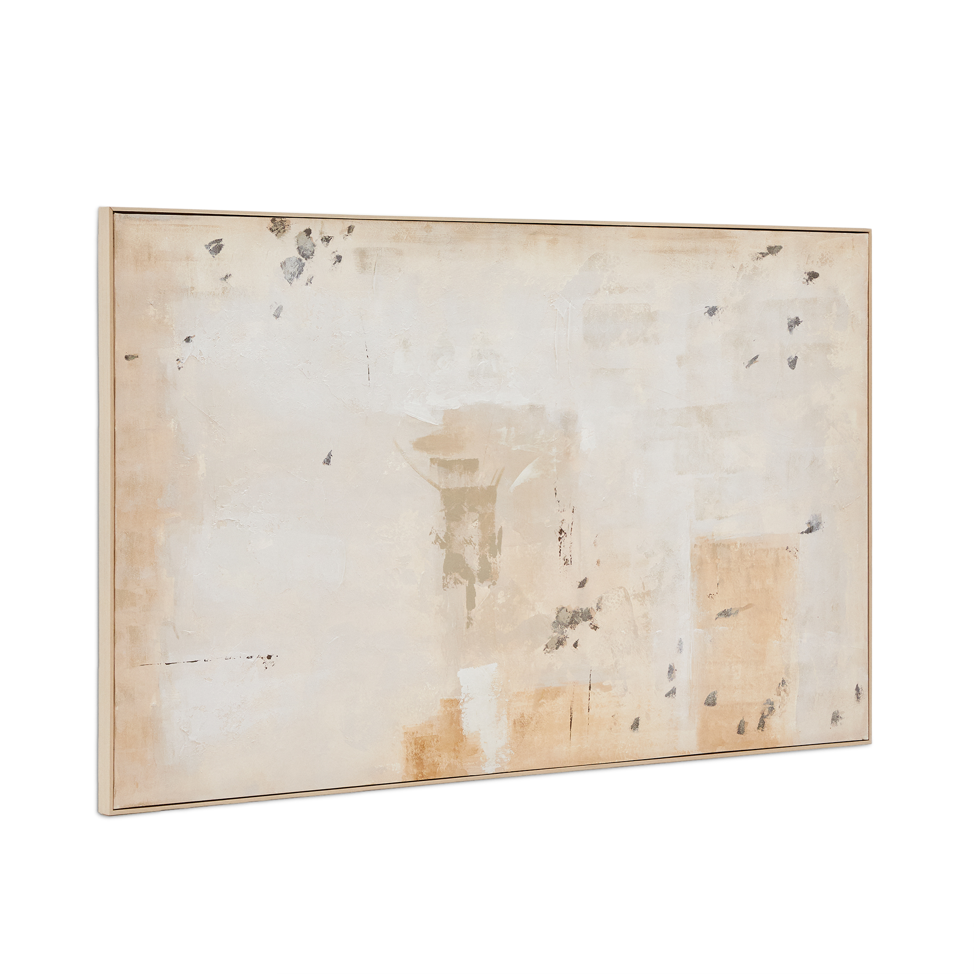 KAVE HOME Silpa abstrakt målning, rektangulär - mörkbeige duk (200x120) – Kave Home – beige väggkonst