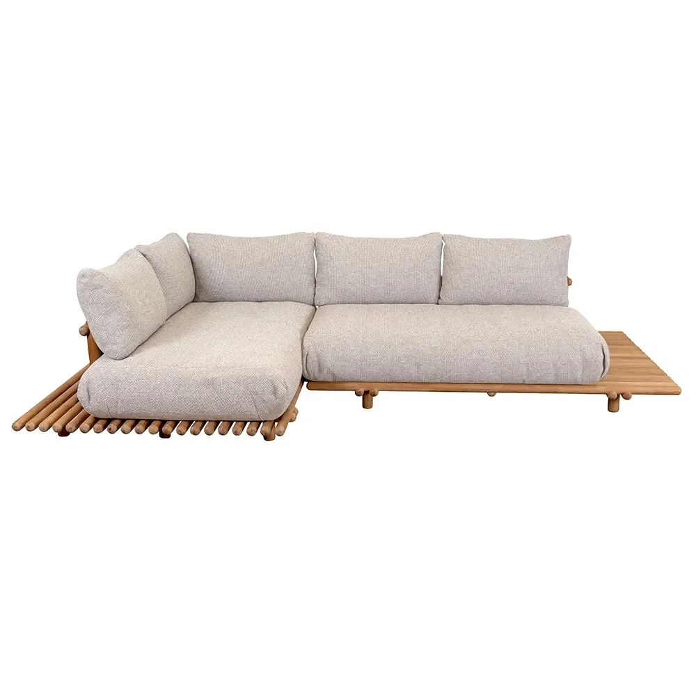 Sticks hörnsoffa Teak/desert sand – Cane-line – beige utestolar