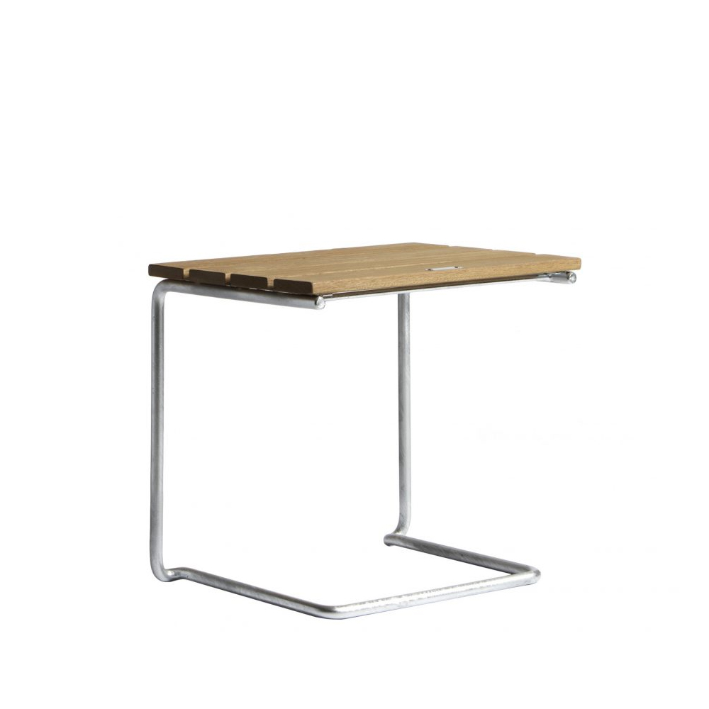 A3 bord/fotpall, Ek olja-varmförzinkat stativ – Grythyttan Stålmöbler – beige side tables