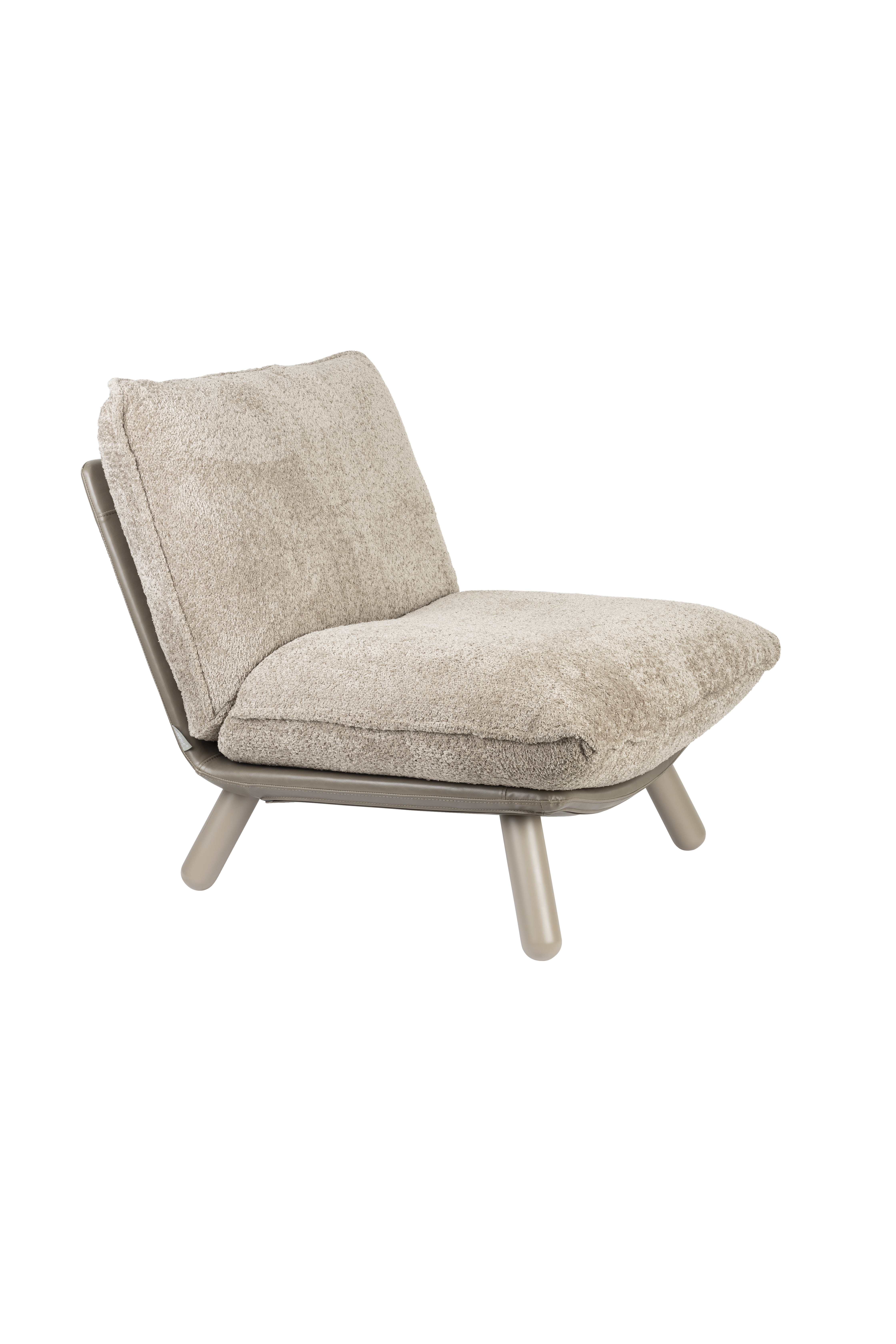 ZUIVER Lazy Sack fåtölj - beige/grå polyester/bok trä – Zuiver – polyester fabric fåtöljer