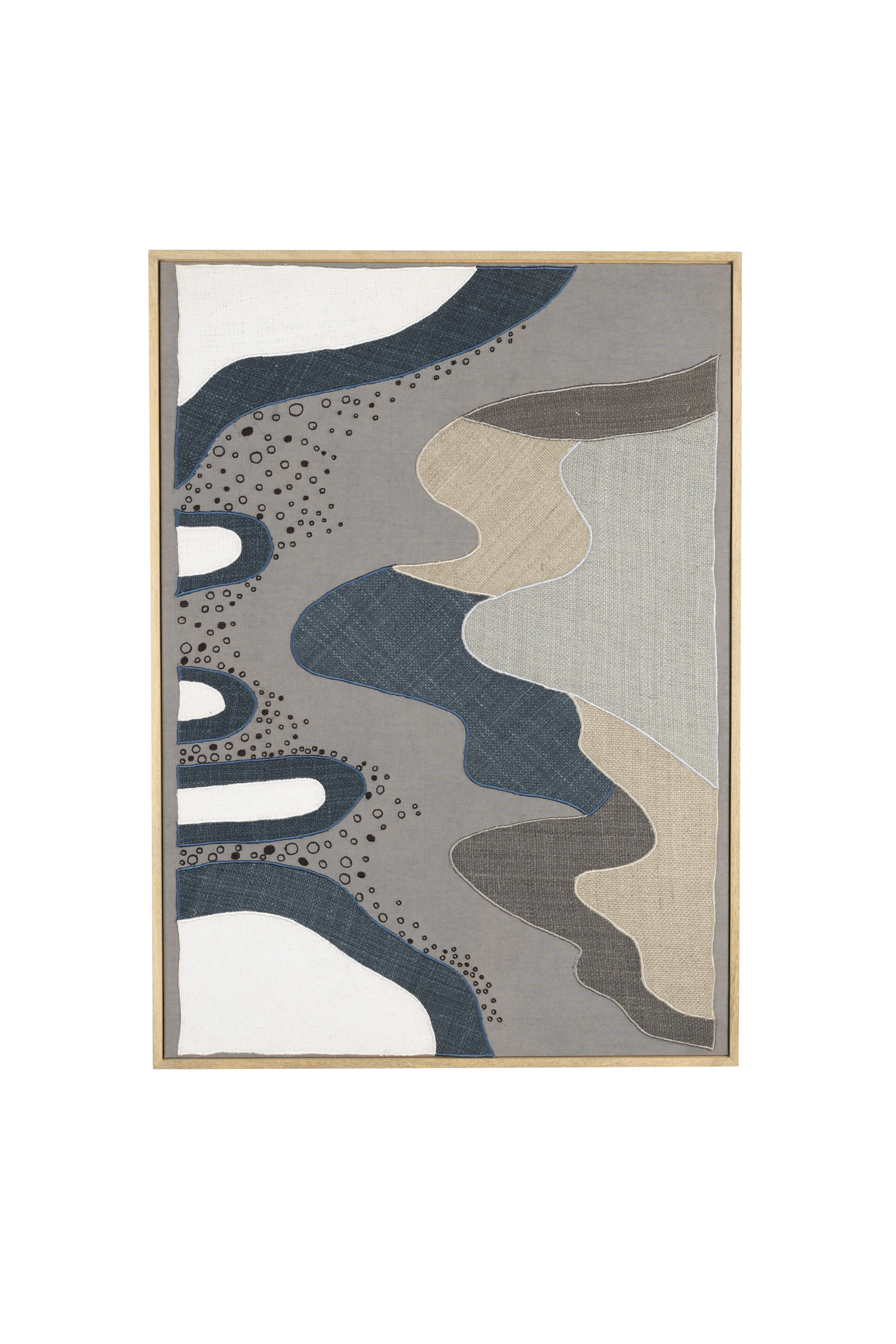 ZUIVER Coastal väggdekoration, rektangulär - flerfärgat tyg och mangoträ (104x75) – Zuiver – gray fabric prydnadsföremål