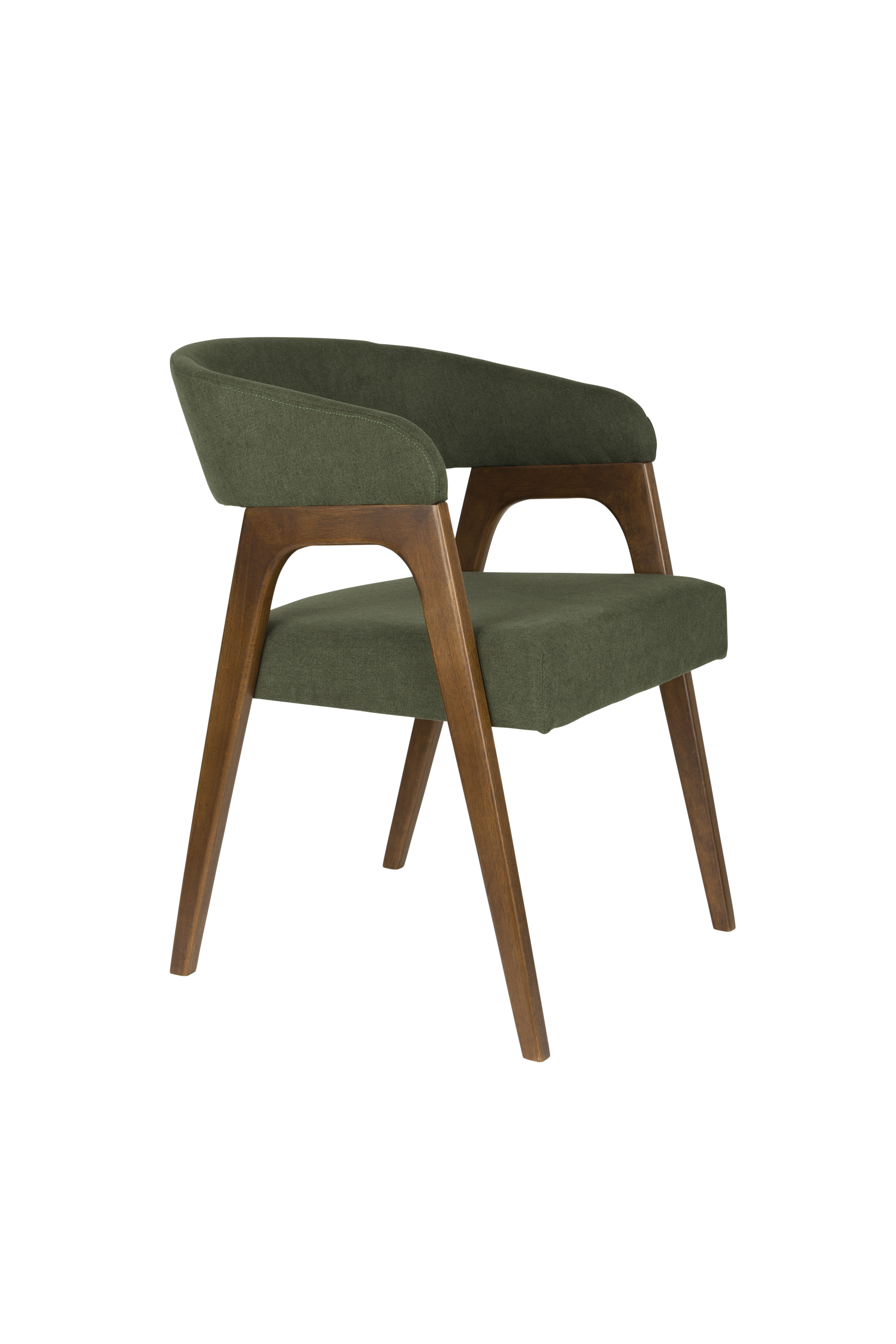 DUTCHBONE Fåtölj Adamello Grön – Dutchbone – plain fabric (green, walnut finish matstolar