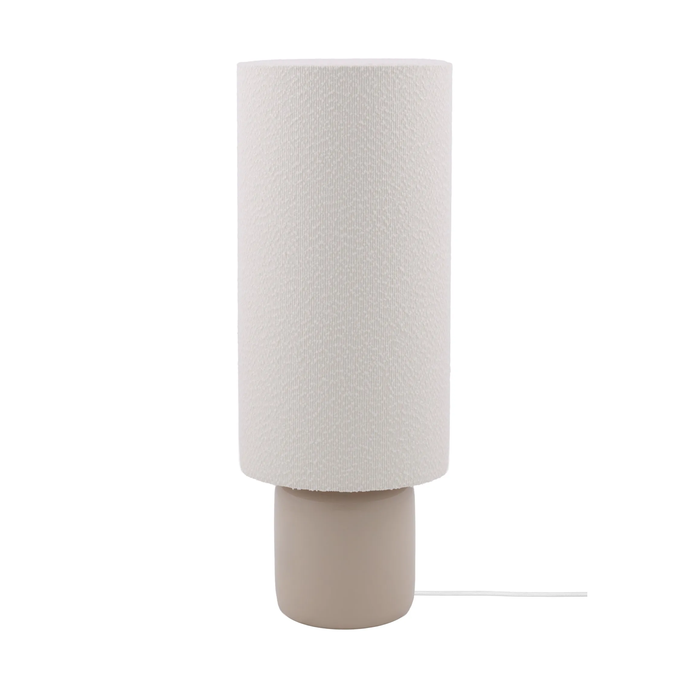 Florian golvlampa, Vit bouclé/beige, Ø30x80 cm – Globen Lighting – vit golvlampor