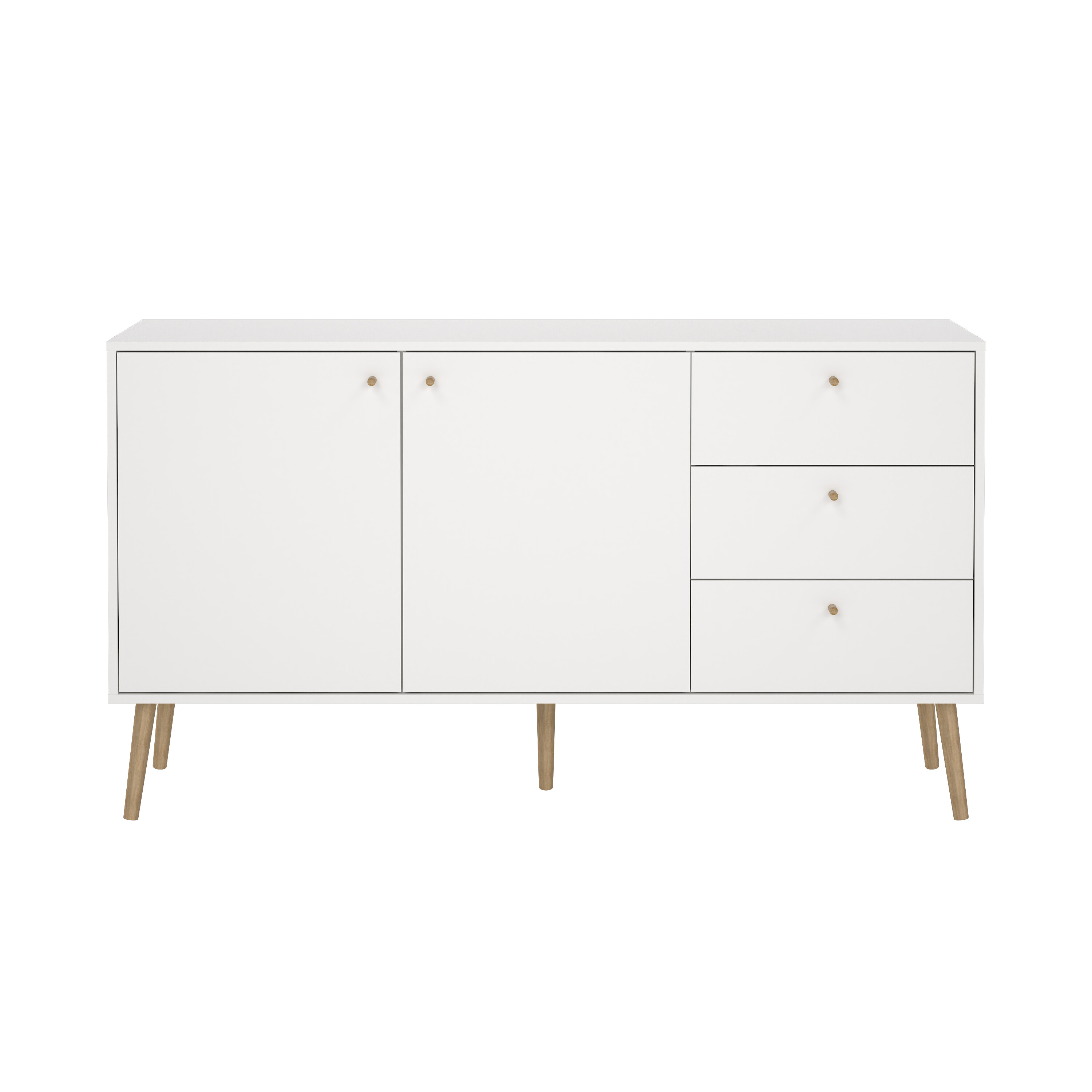 TVILUM Bodo skänk, med 2 dörrar, 2 hyllor och 3 lådor - vitt trä – Tvilum – vit sideboards
