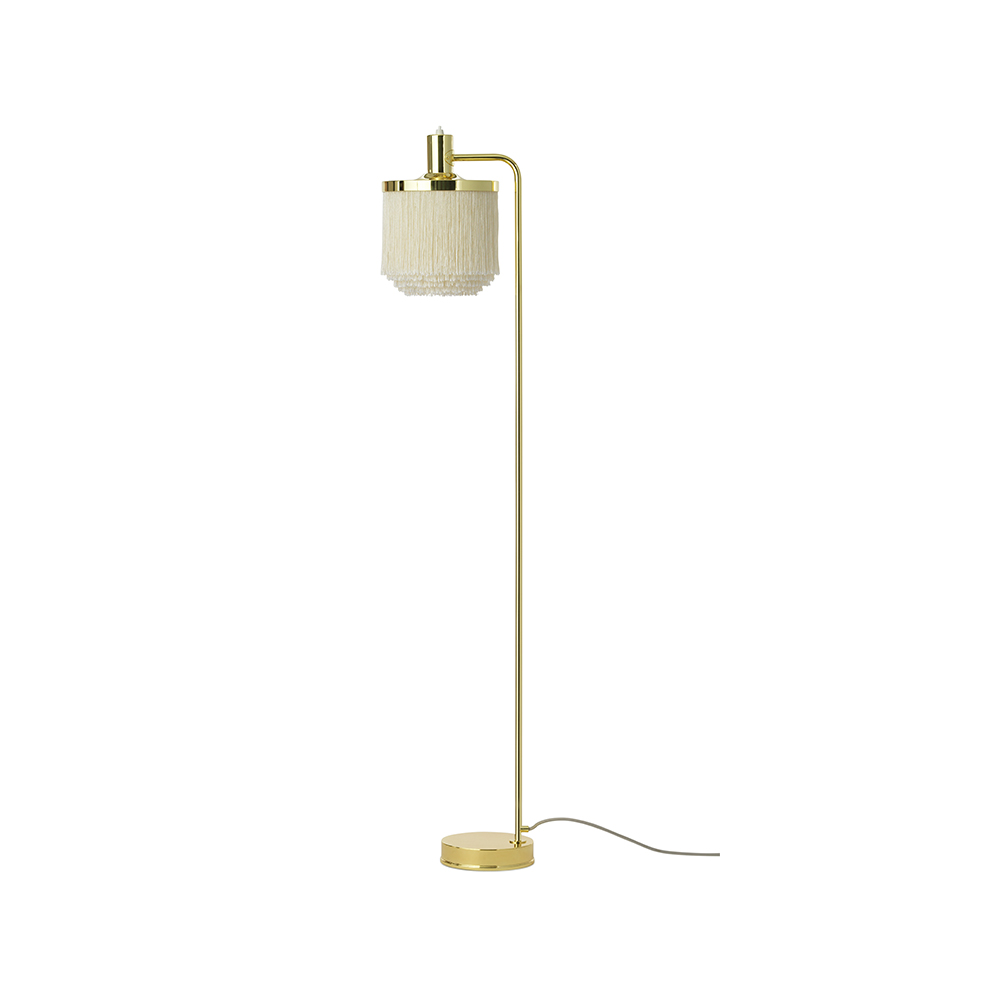 Fringe golvlampa, cream white, mässingspläterat stål – Warm Nordic – vit golvlampor