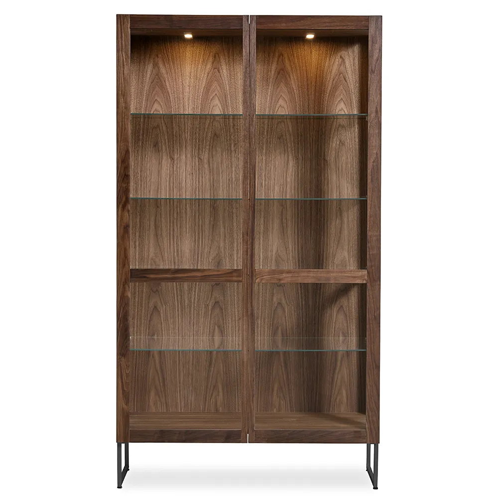 Sm452 Vitrinskåp Valnöt Naturolja 100X43X162Cm – Skovby – brun display cabinets